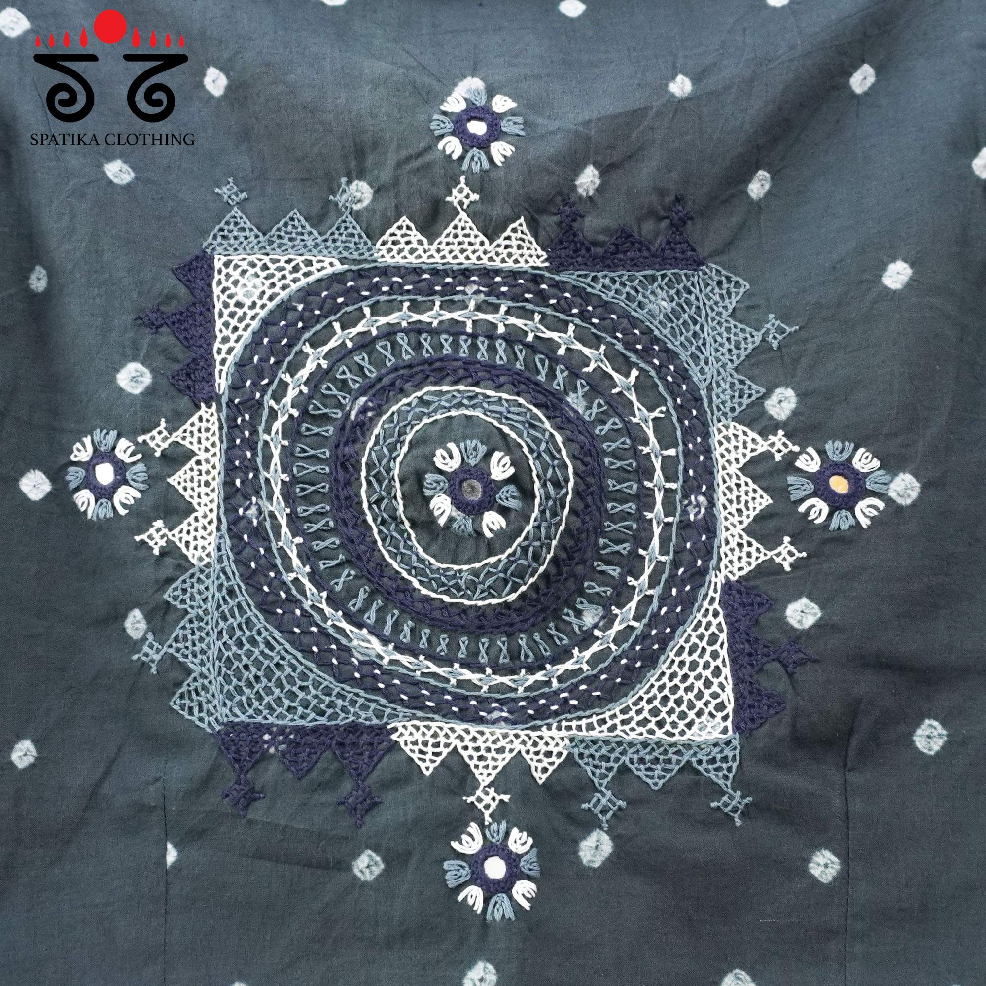 Grey Lambani - Bandhani blouse