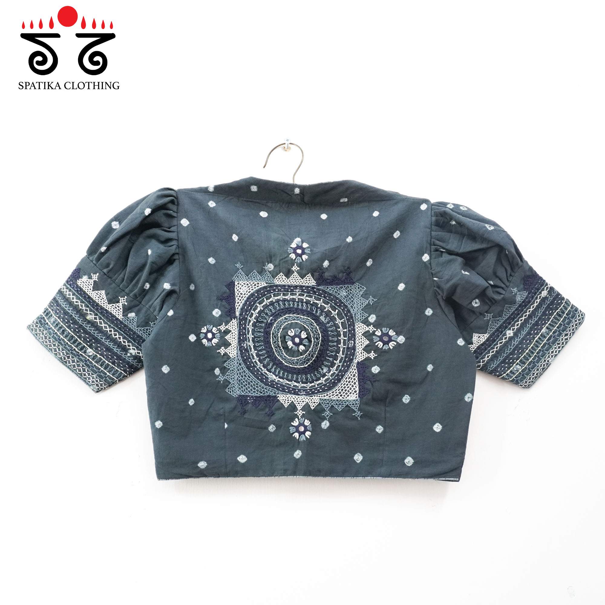 Grey Lambani - Bandhani blouse