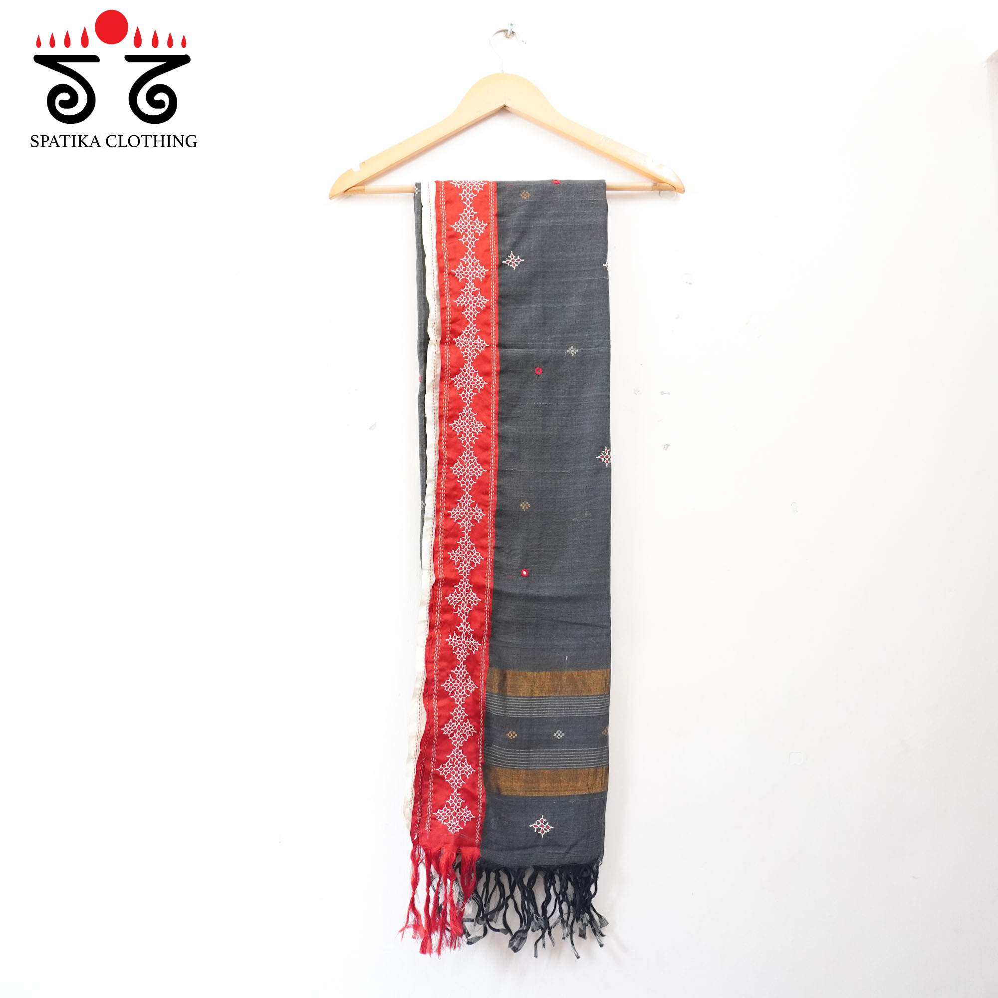 Ponduru Silk Border Hand Embroidered Dupatta