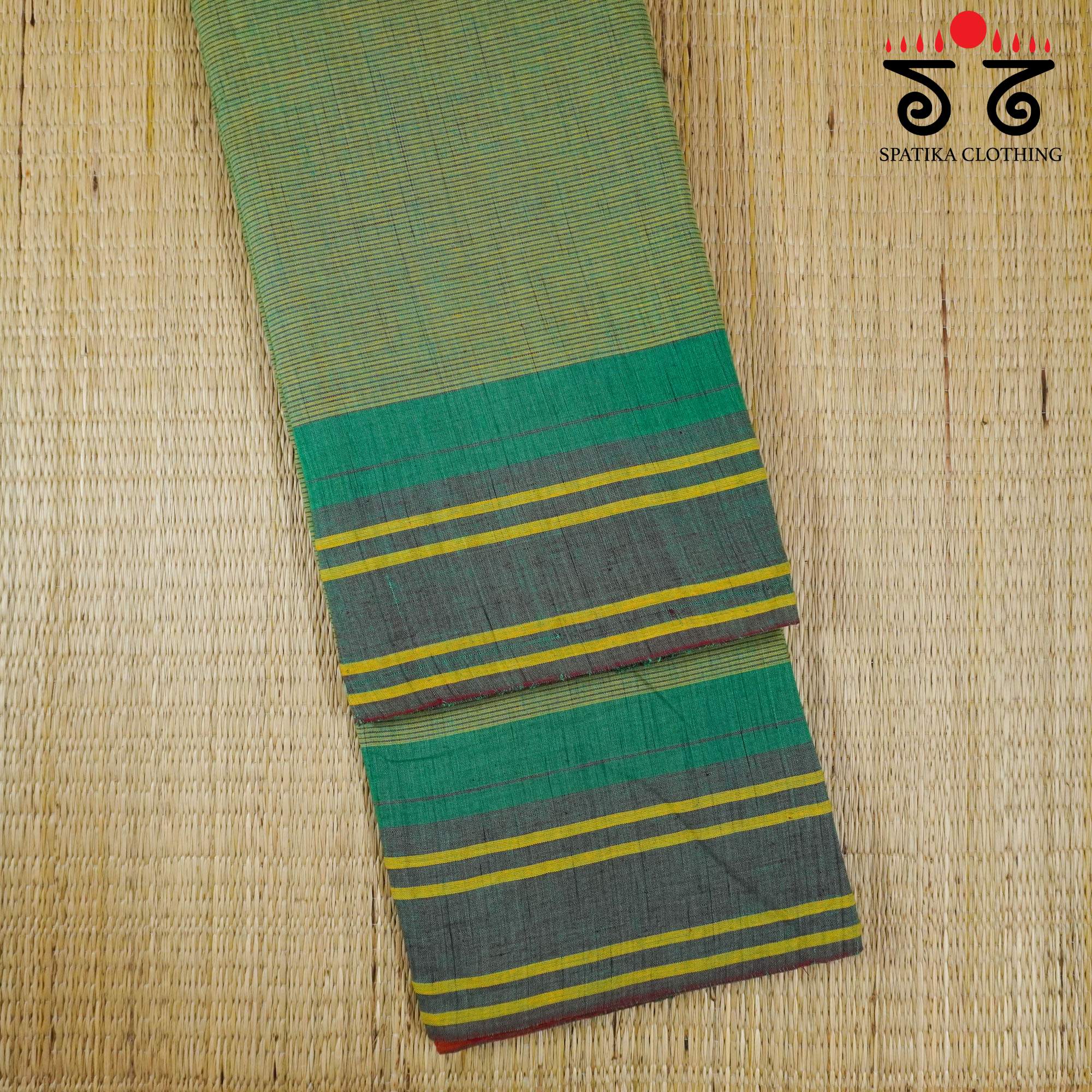 Green Sudha Kaddi Handwoven Cotton Saree