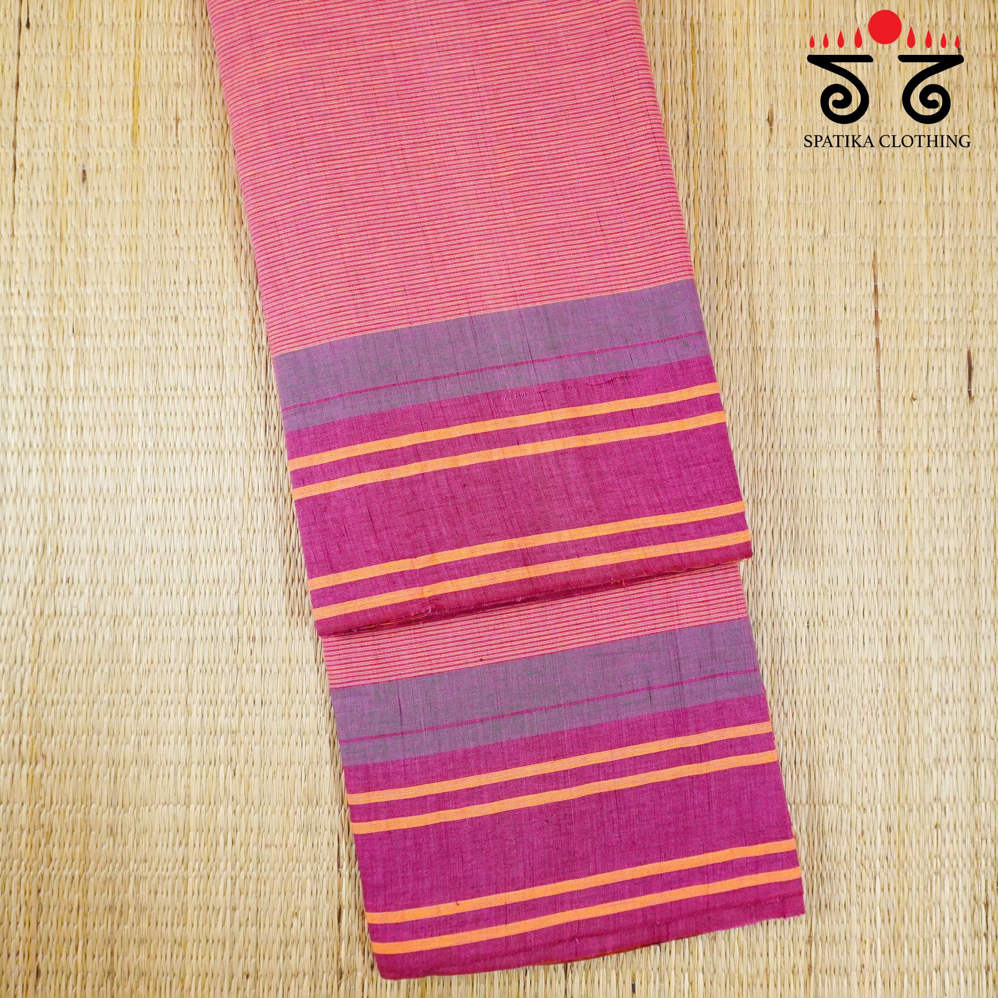 Pink Sudha Kaddi Handwoven Cotton Saree