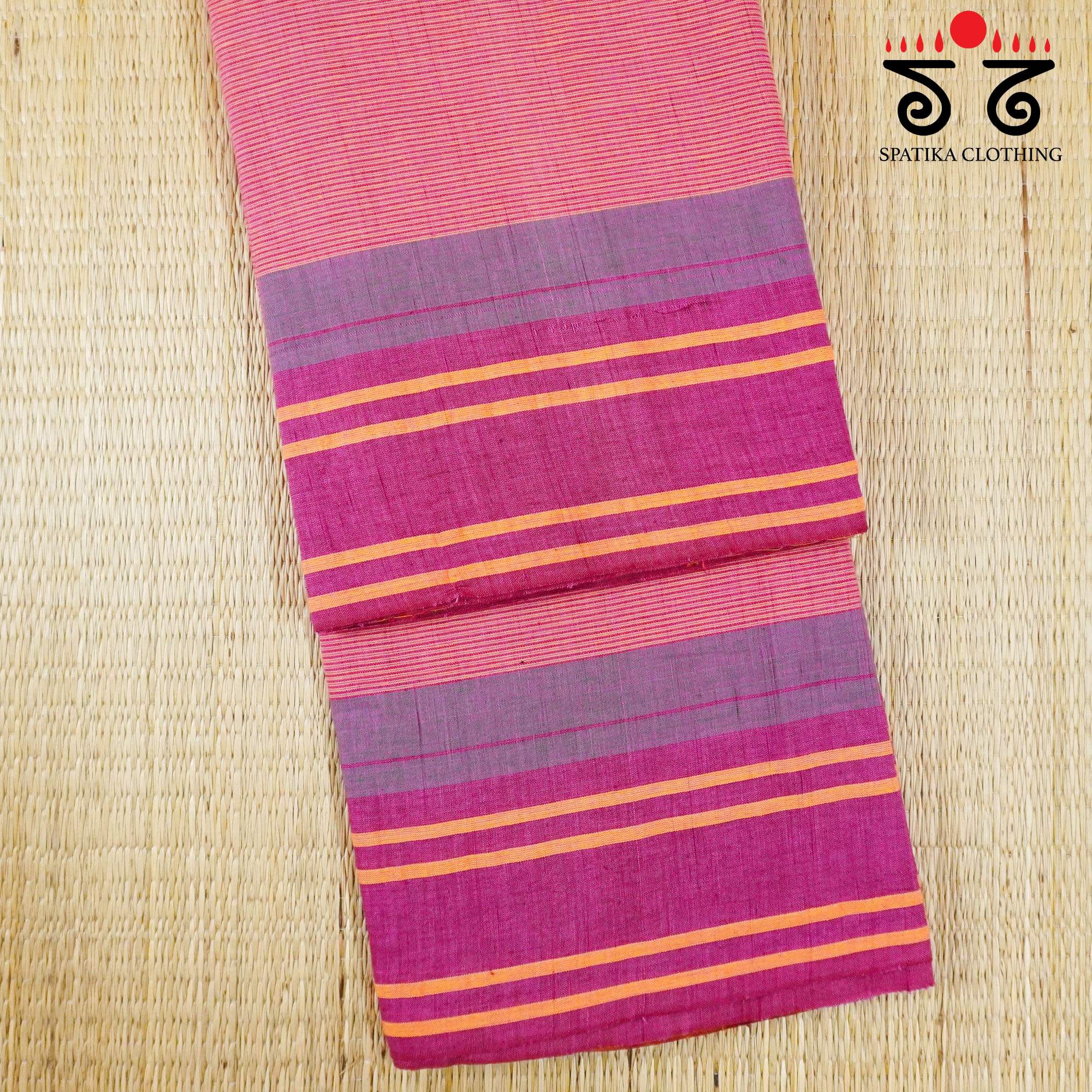 Pink Sudha Kaddi Handwoven Cotton Saree