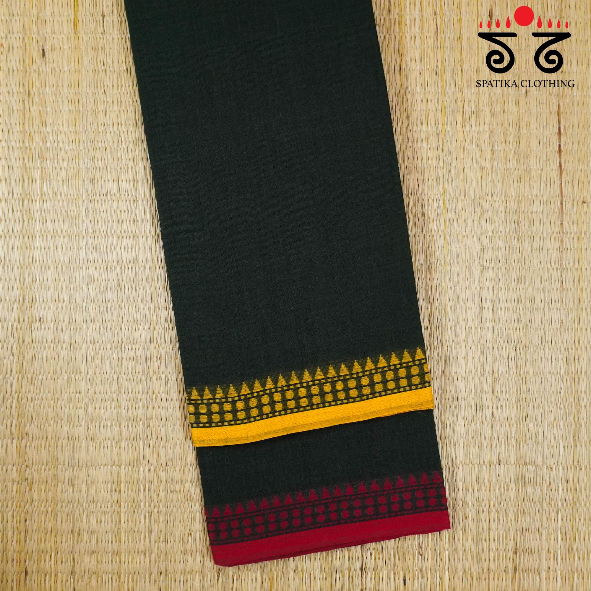 Green Begampur Handwoven Cotton Saree