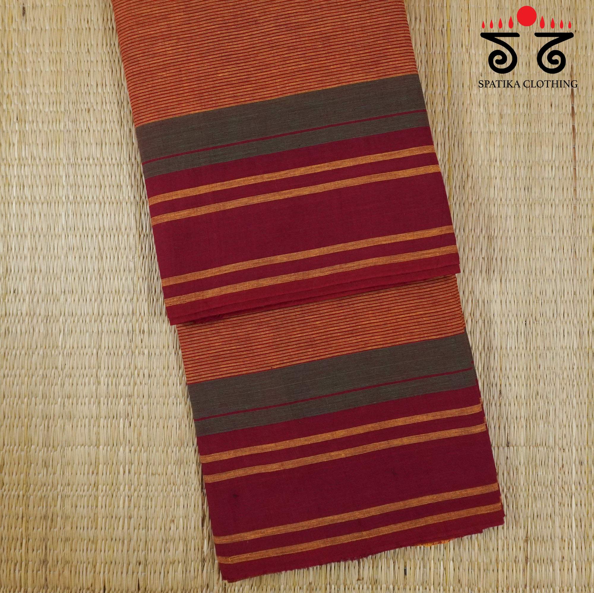Brown Sudha Kaddi Handwoven Cotton Saree