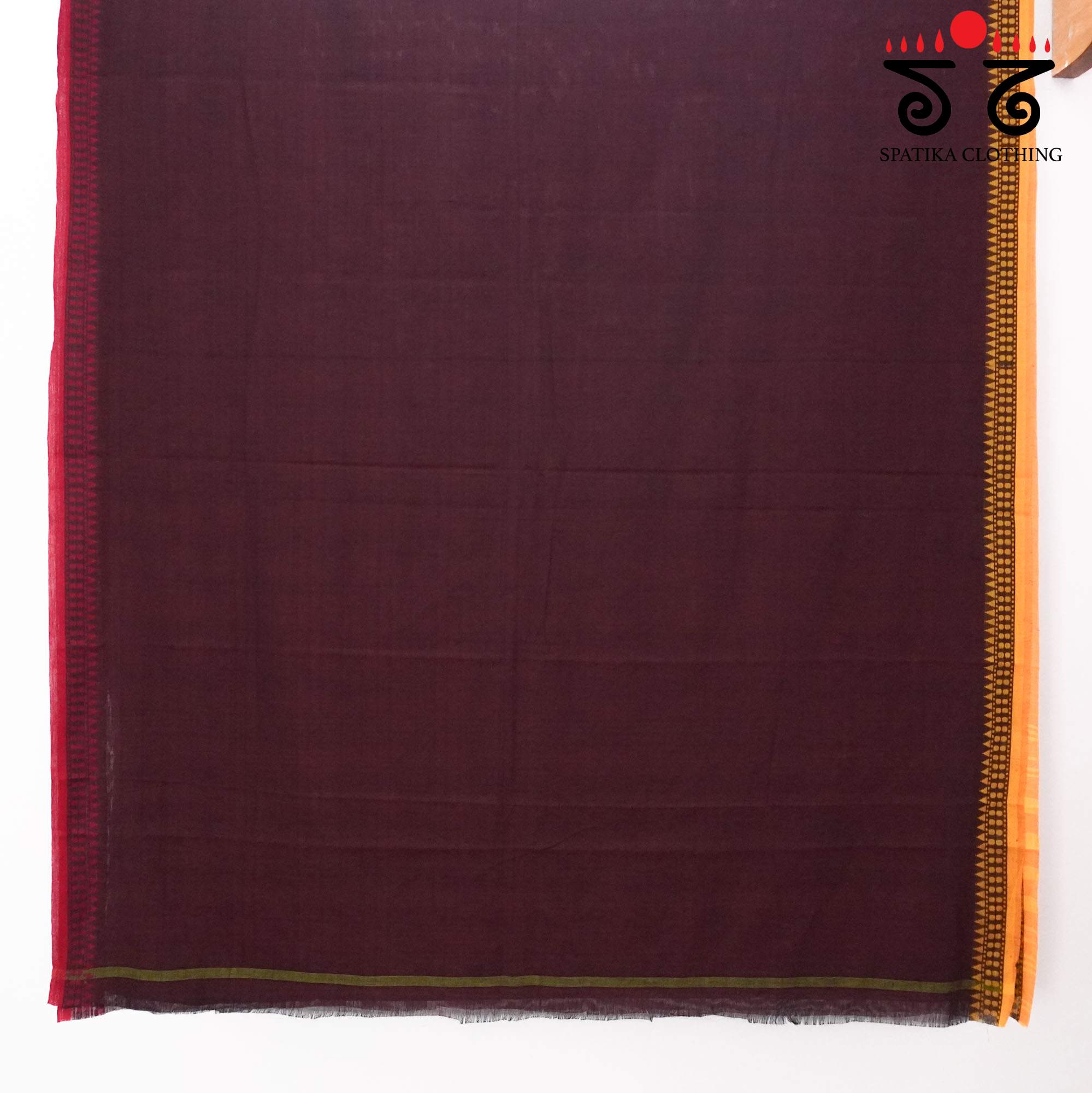 Brown Begampur Handwoven Cotton Saree