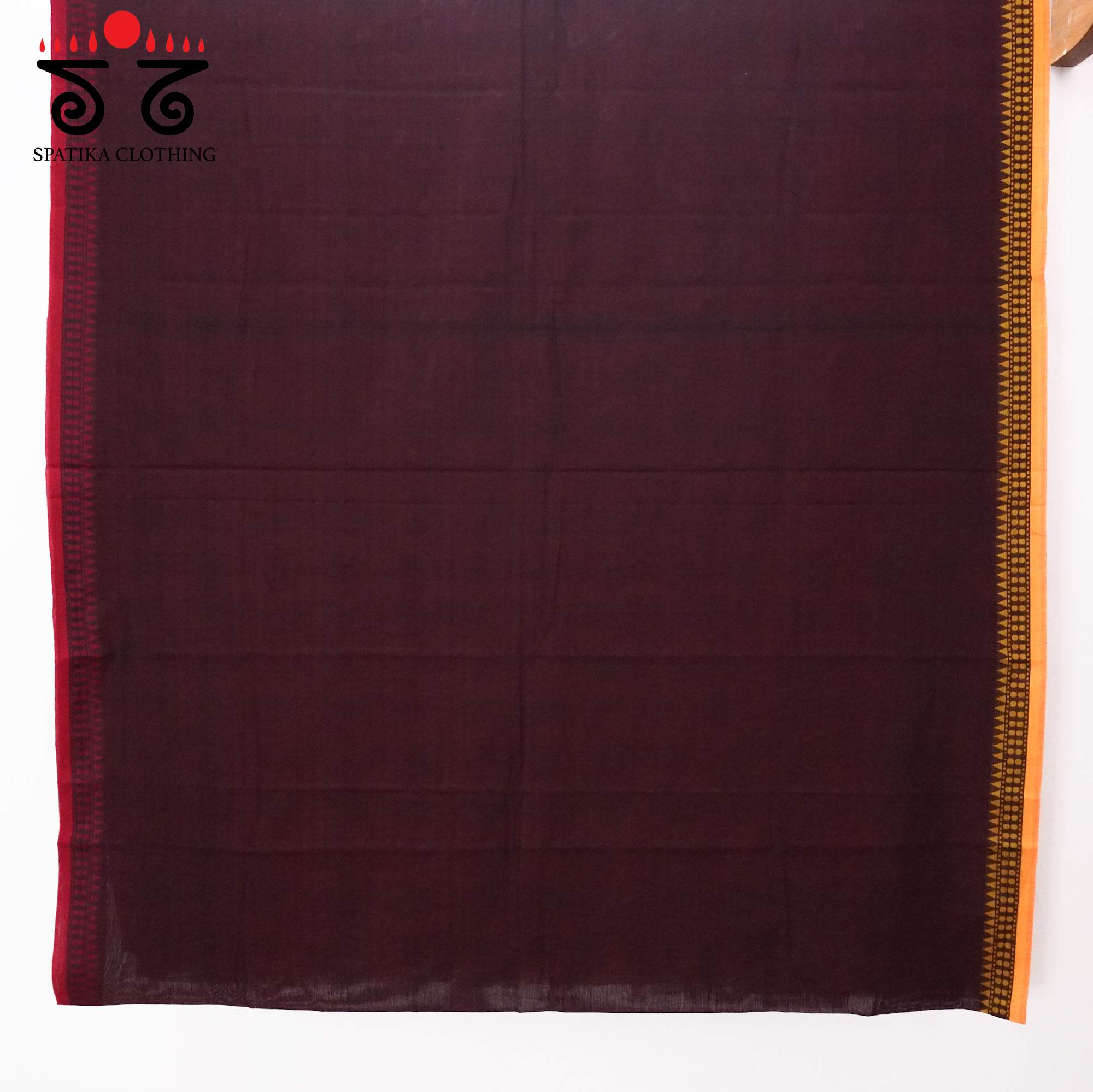 Brown Begampur Handwoven Cotton Saree
