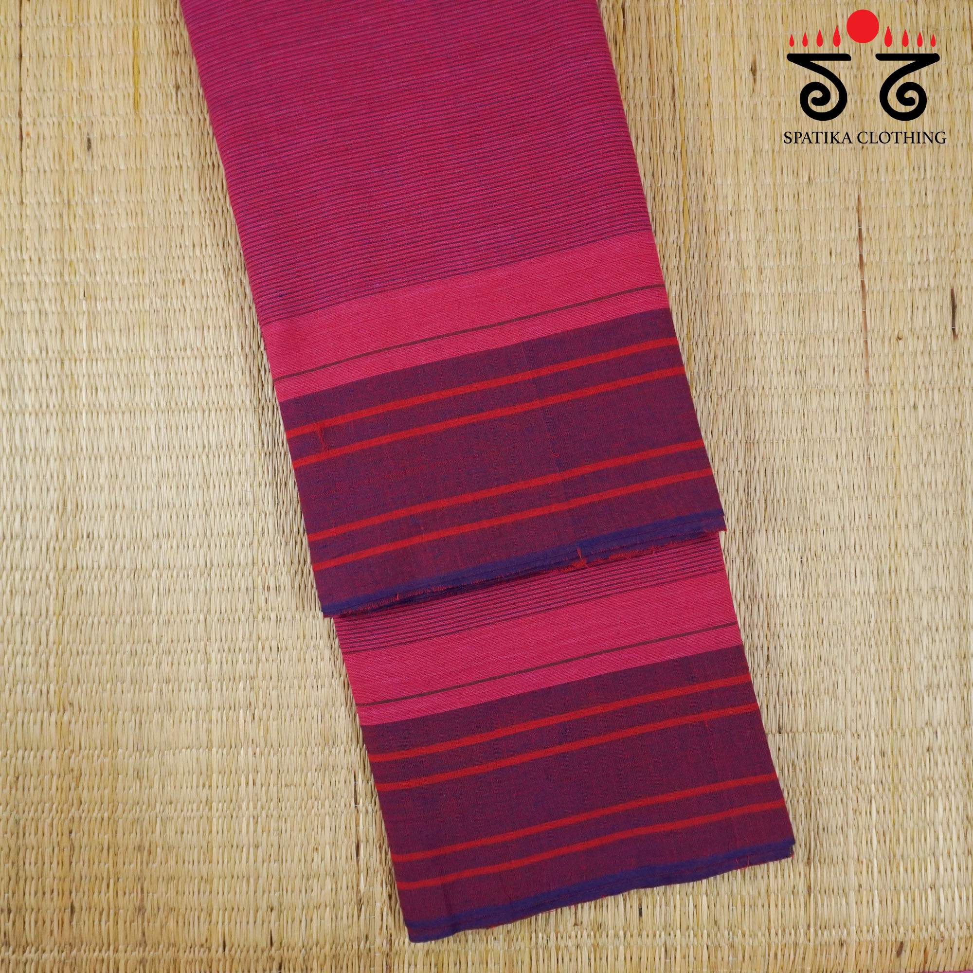 Magenta Sudha Kaddi Handwoven Cotton Saree