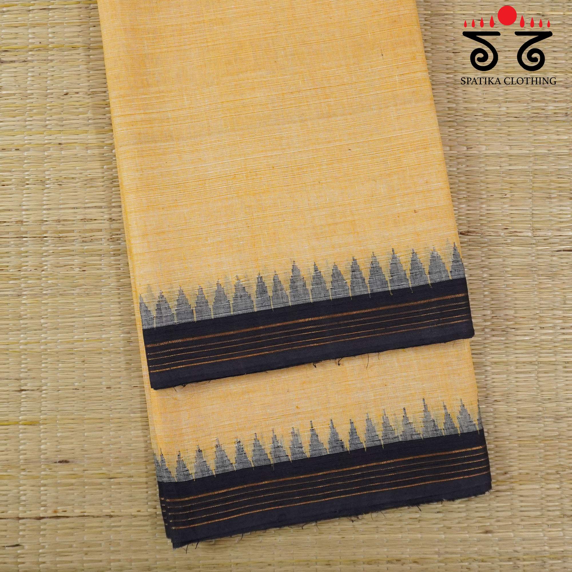 Yellow Ponduru Handspun Cotton Saree
