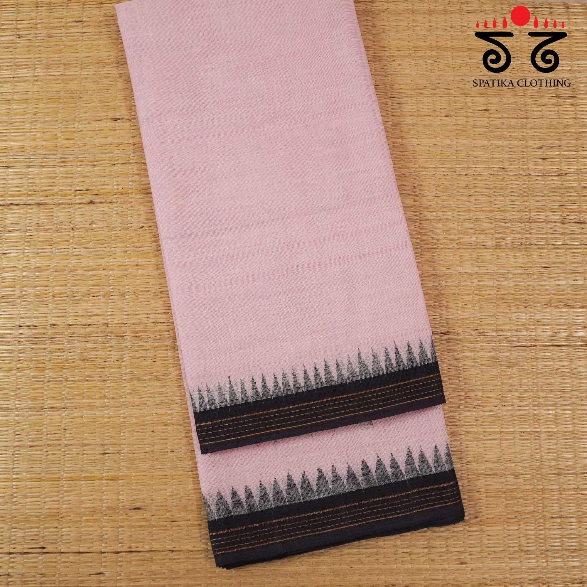 Pink Ponduru Handspun Cotton Saree