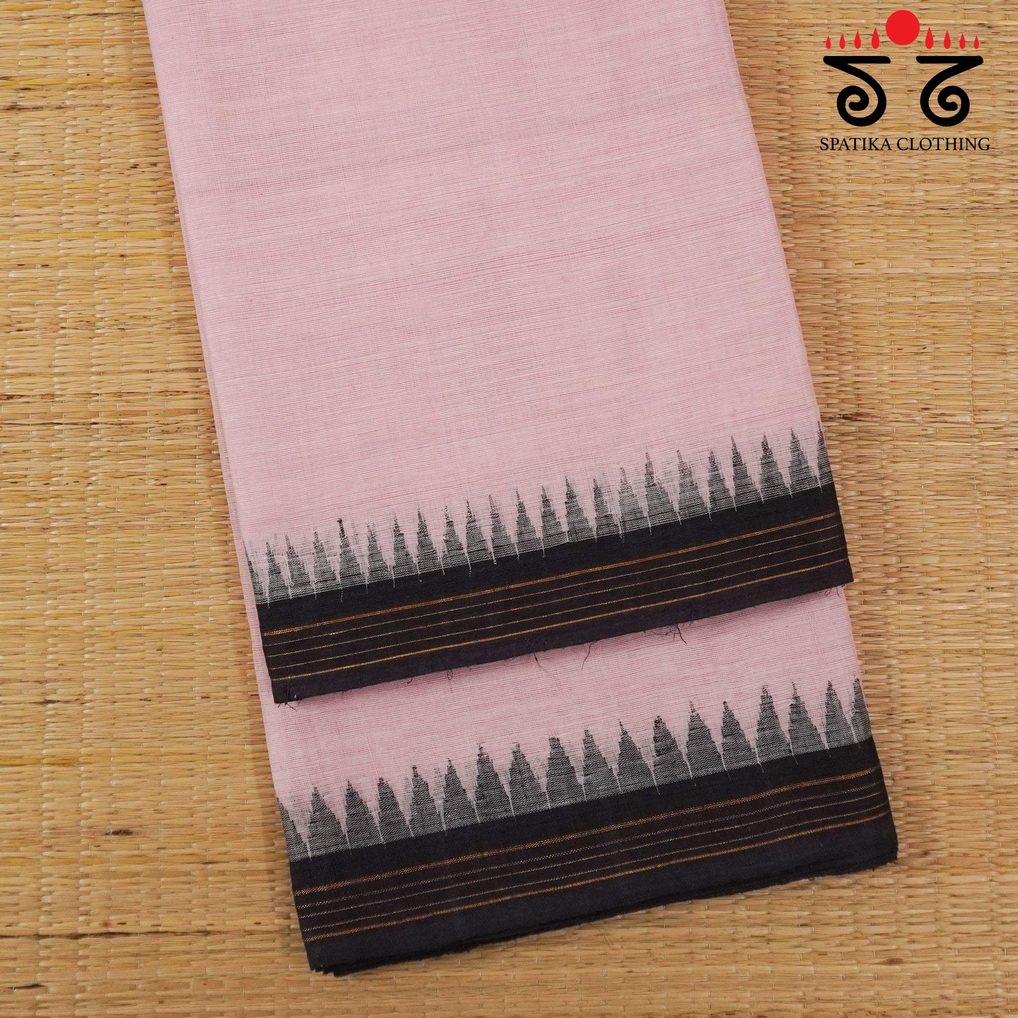 Pink Ponduru Handspun Cotton Saree