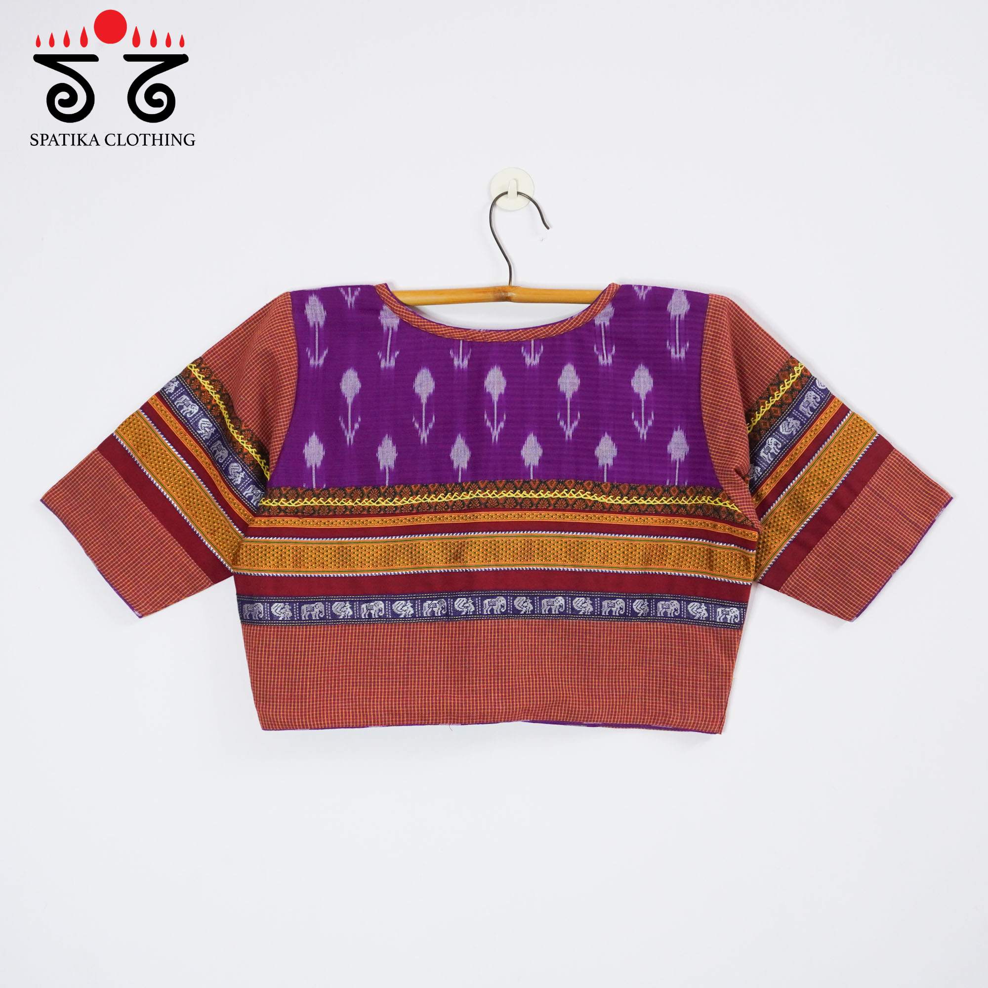 Purple Ikat Khun-Hand crafted Blouse