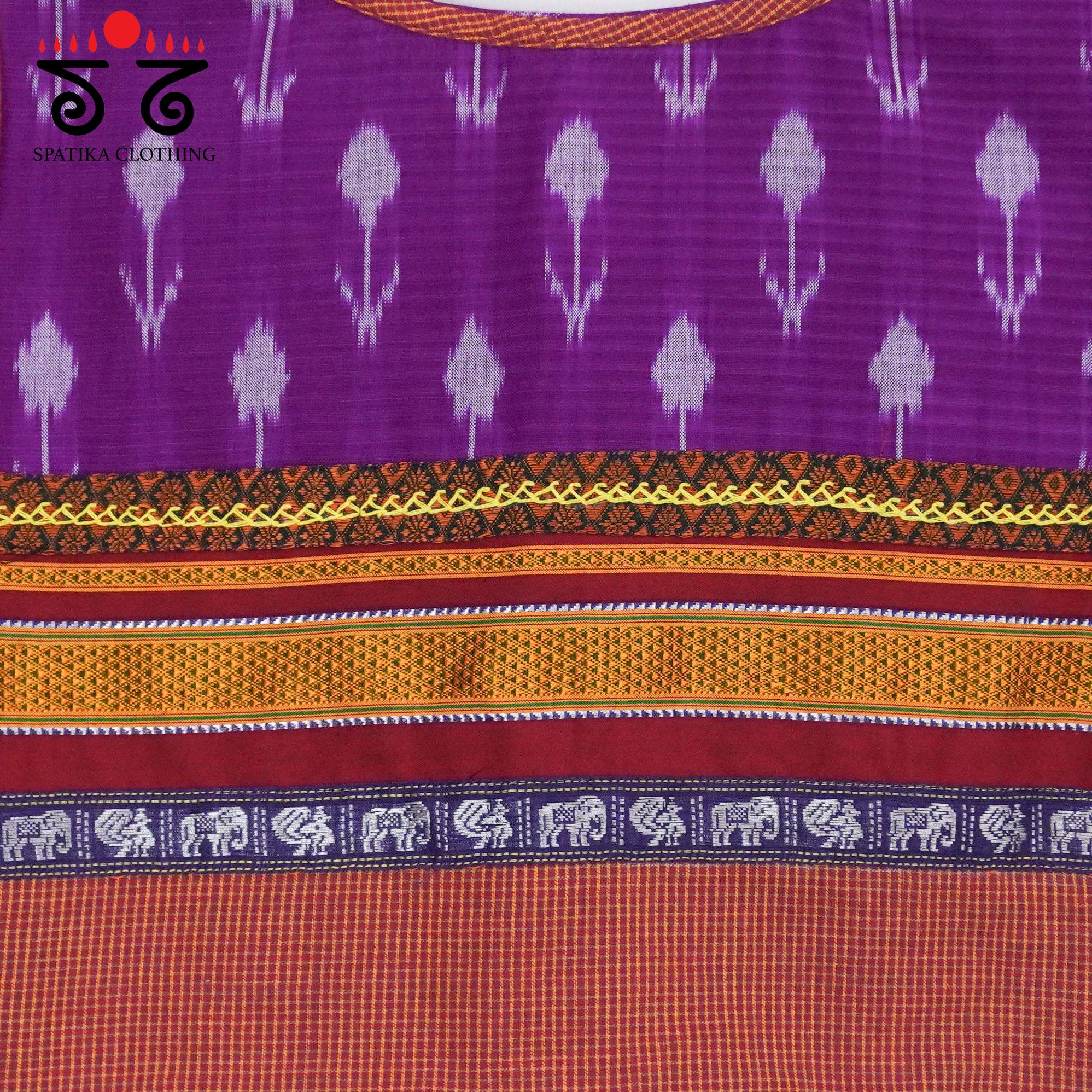 Purple Ikat Khun-Hand crafted Blouse