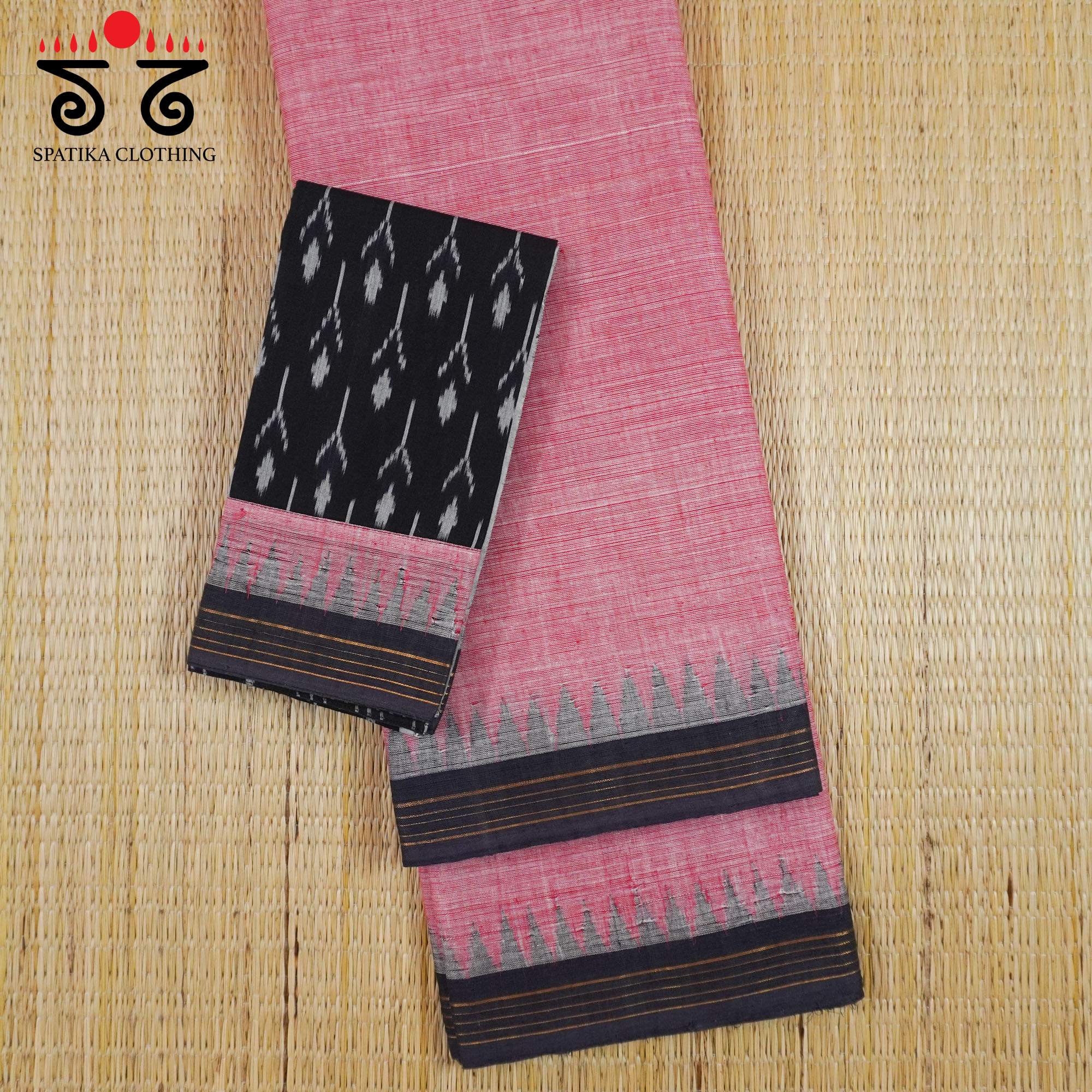 Pink Ponduru Handspun Cotton Saree With Special Blouse