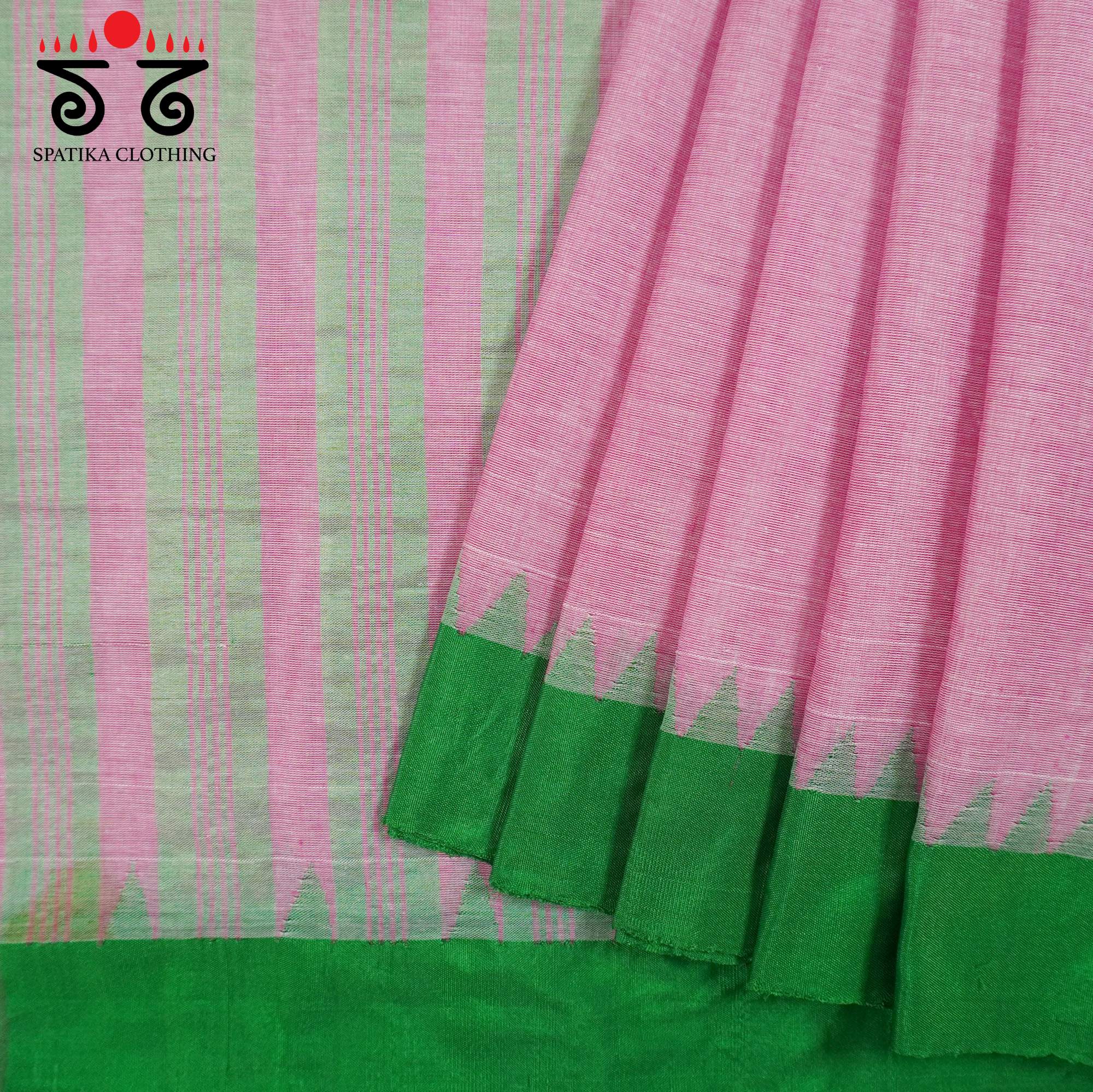 Pink Ponduru Handspun Cotton Saree With Special Blouse