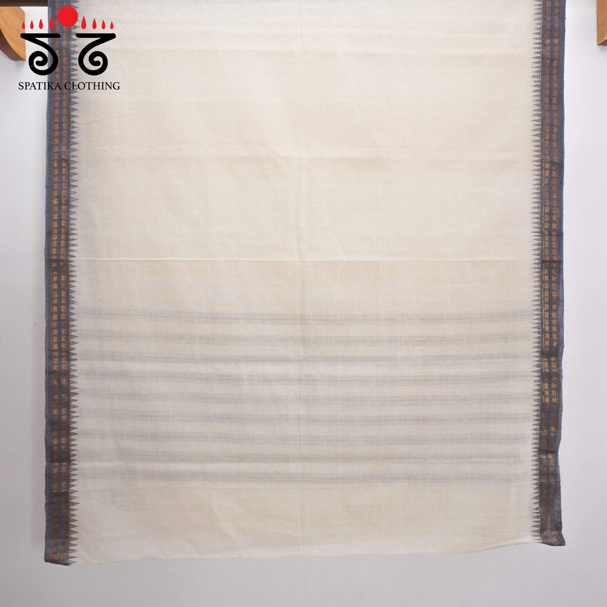 Off White Ponduru Handspun Cotton Saree With Special Blouse