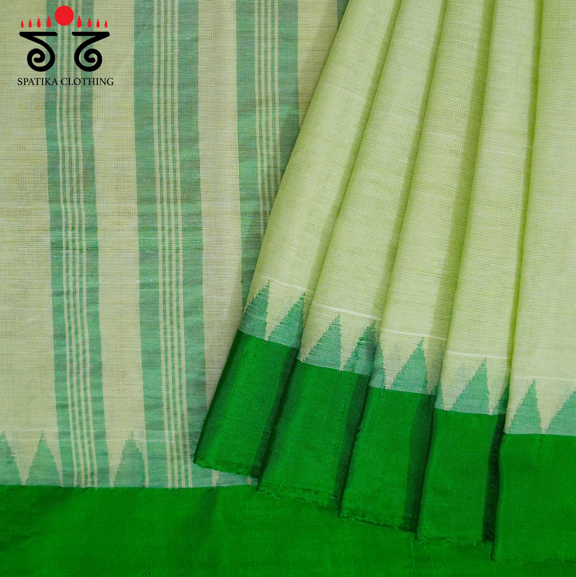 Green Ponduru Handspun Cotton Saree With Special Blouse