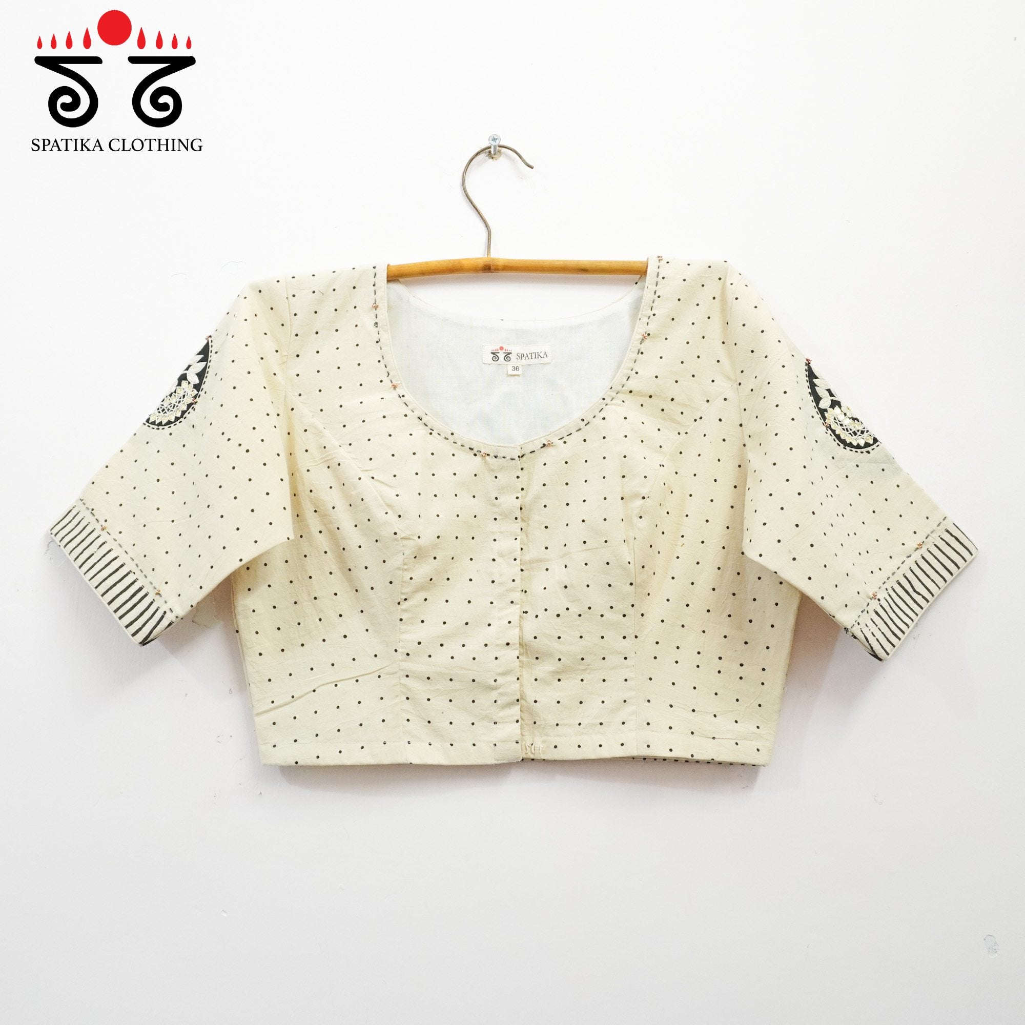 Off-White Inlay & Yoke handcrafted blouse in natural dyes