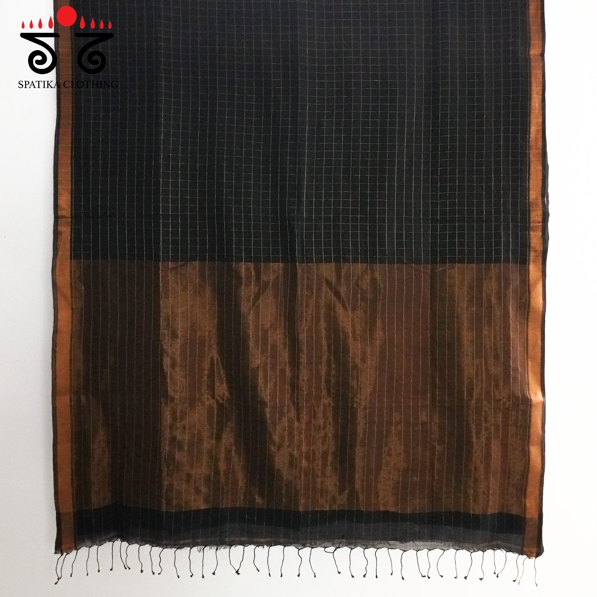 Black Zari Bengal Cotton Saree