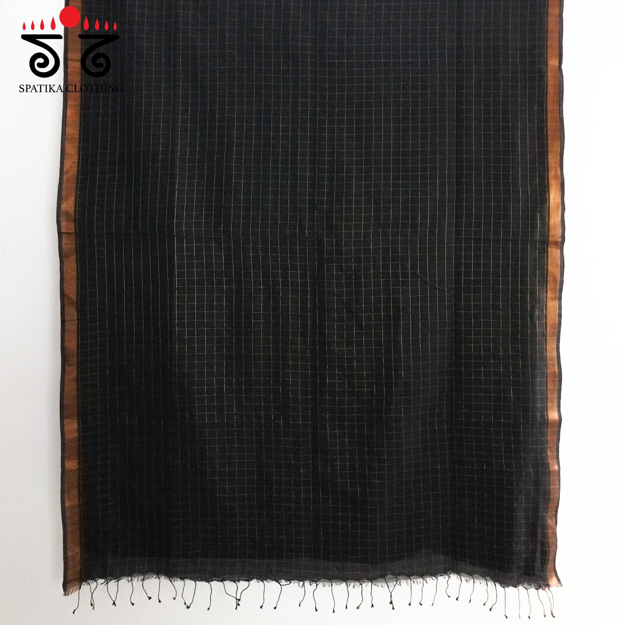 Black Zari Bengal Cotton Saree