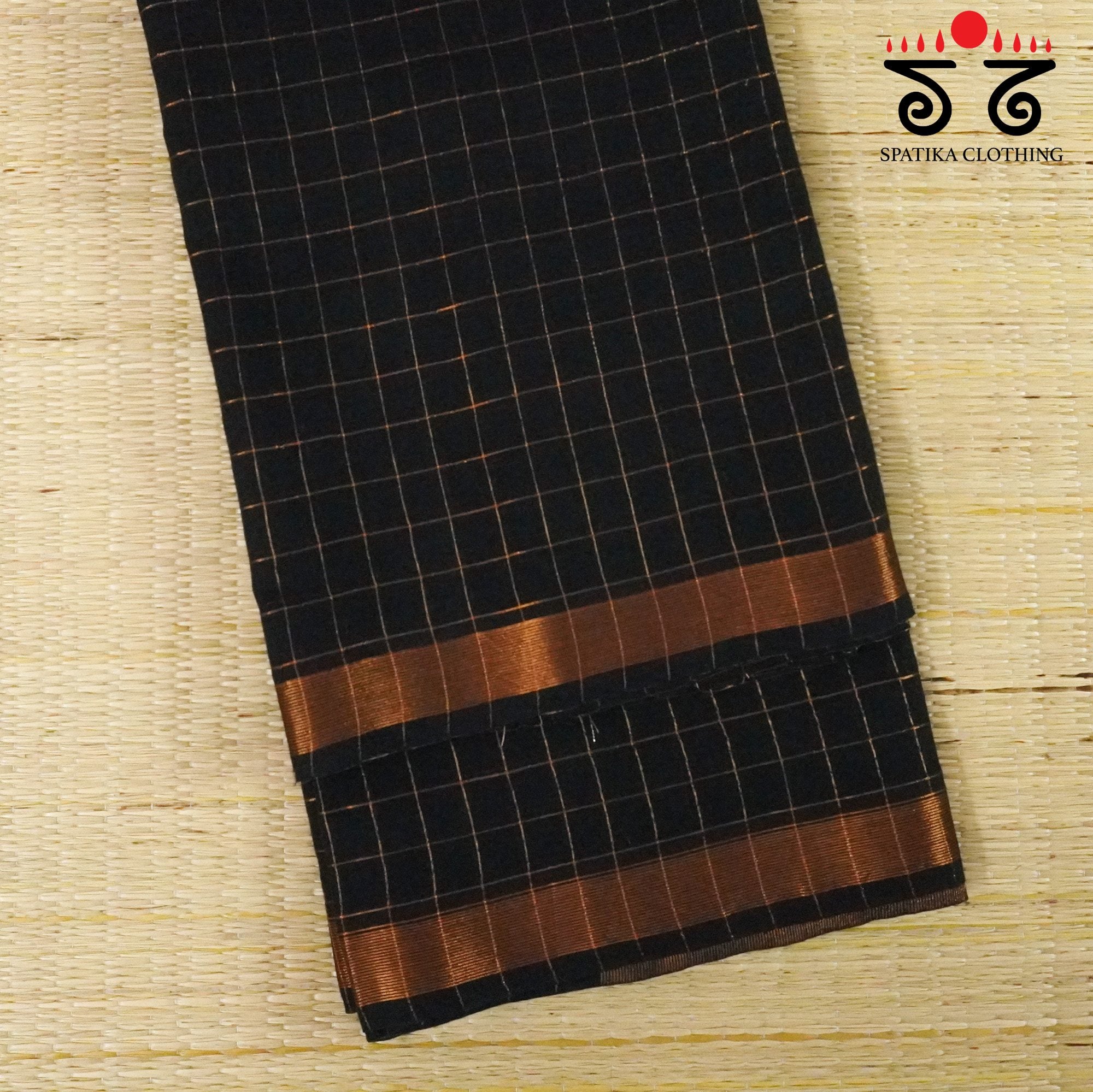 Black Zari Bengal Cotton Saree