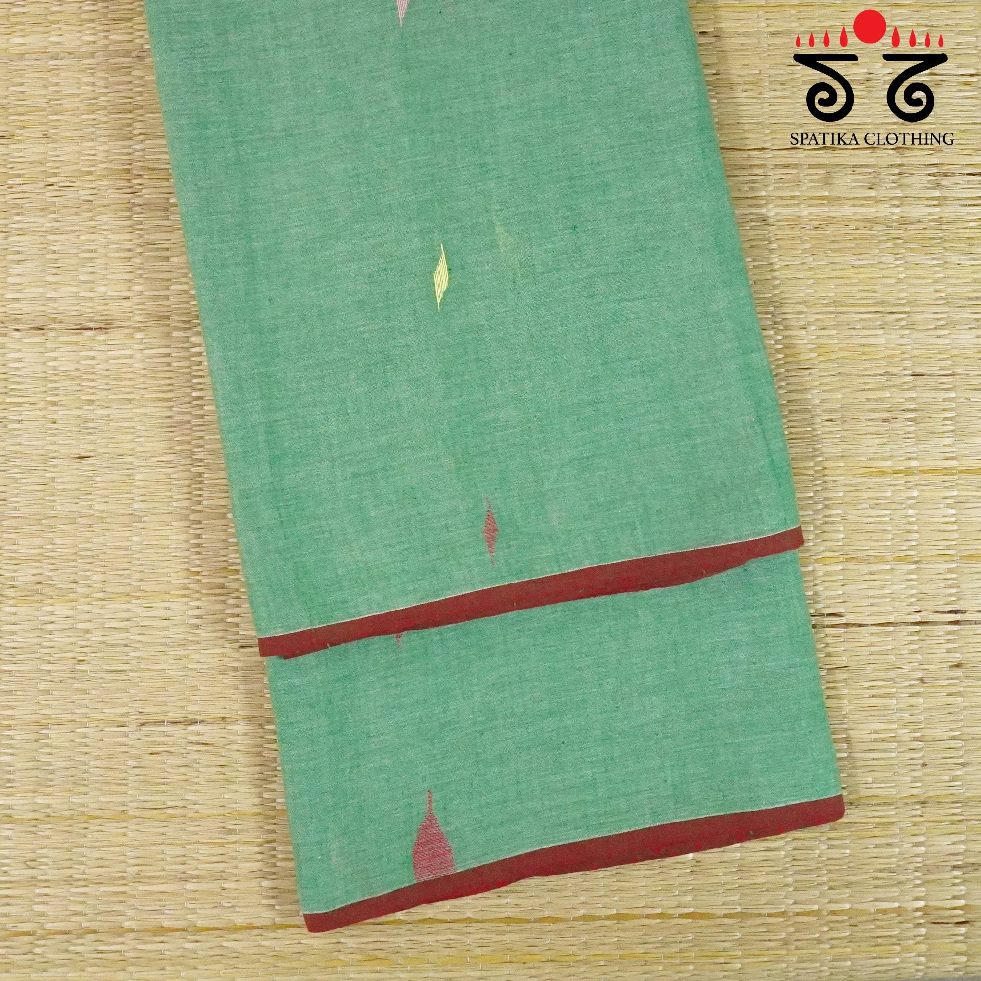 Green Jamdhani Bengal Cotton Saree