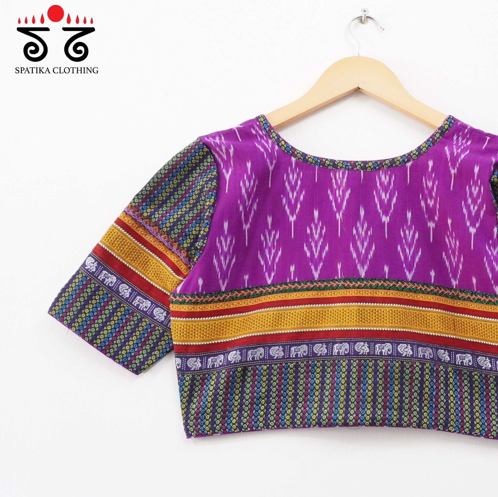 Purple Ikat Khun-Hand crafted Blouse