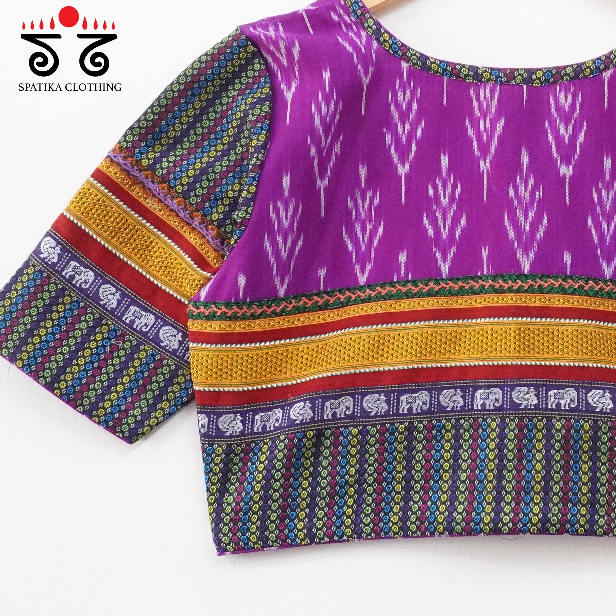 Purple Ikat Khun-Hand crafted Blouse