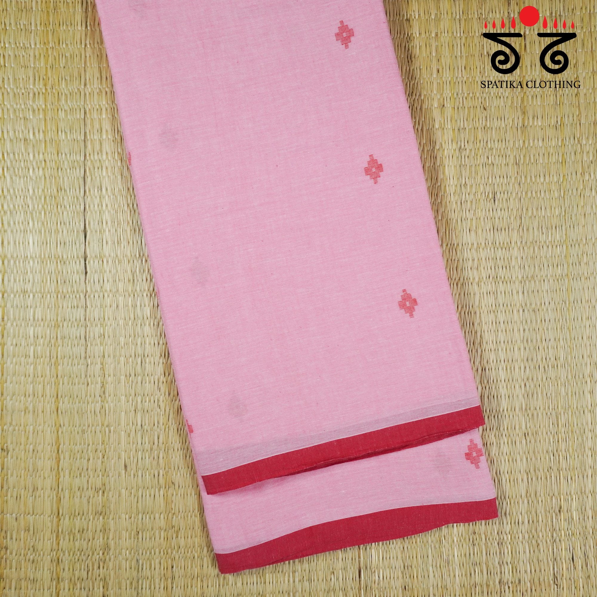 Jamdhani Elephants-Pink Bengal Cotton Saree