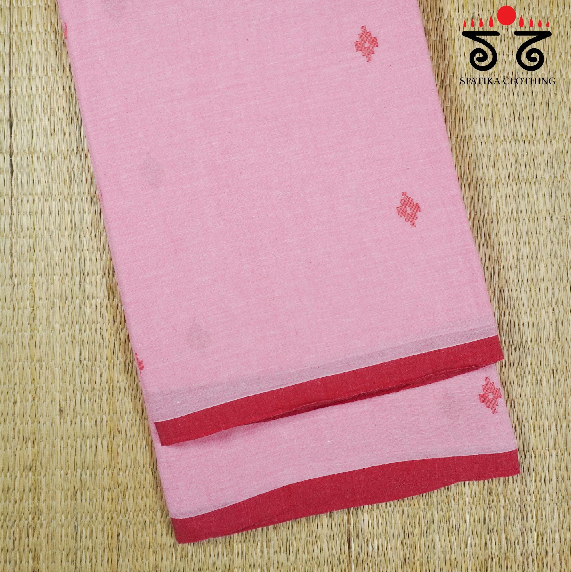 Jamdhani Elephants-Pink Bengal Cotton Saree