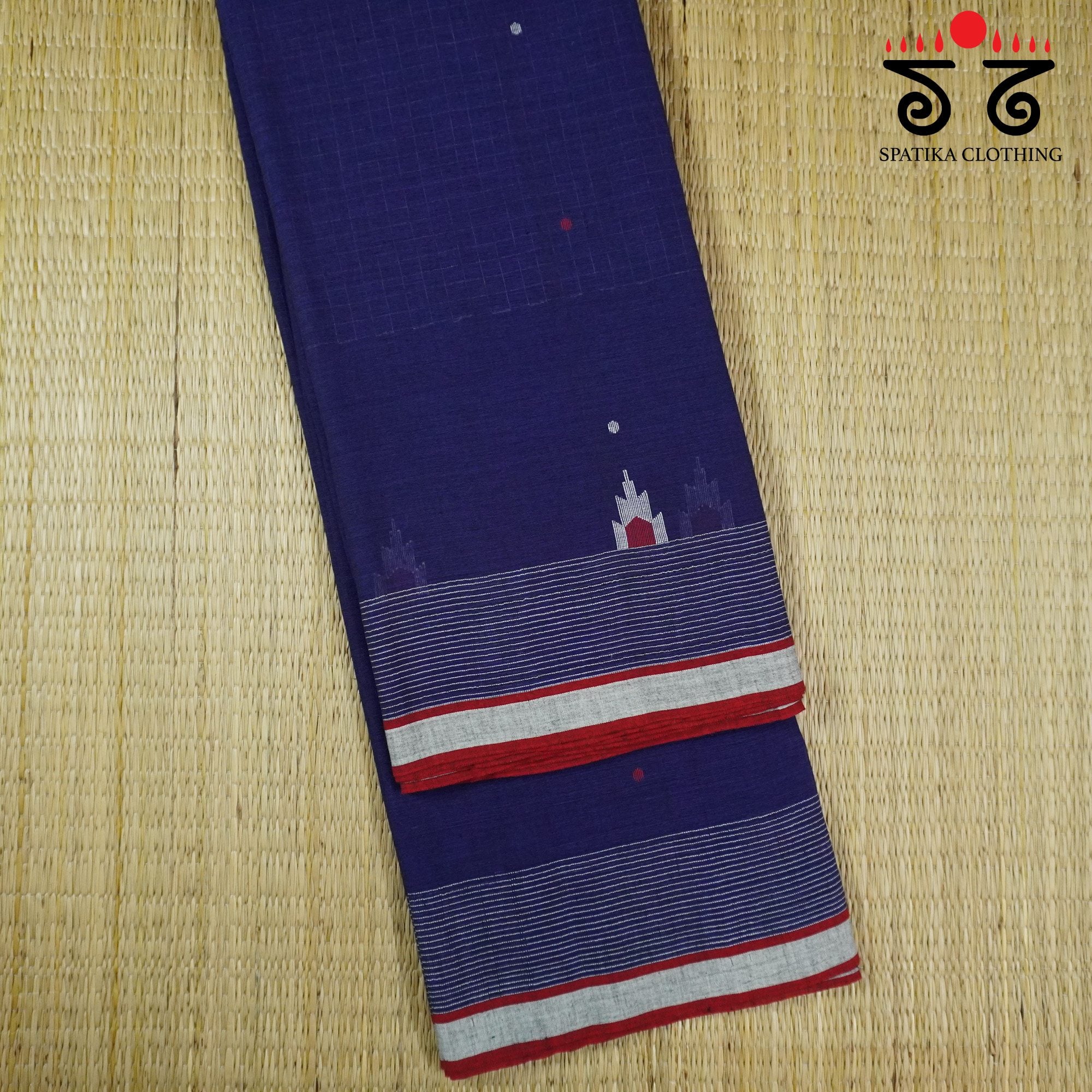 Jamdhani on Blue Bengal Cotton Saree