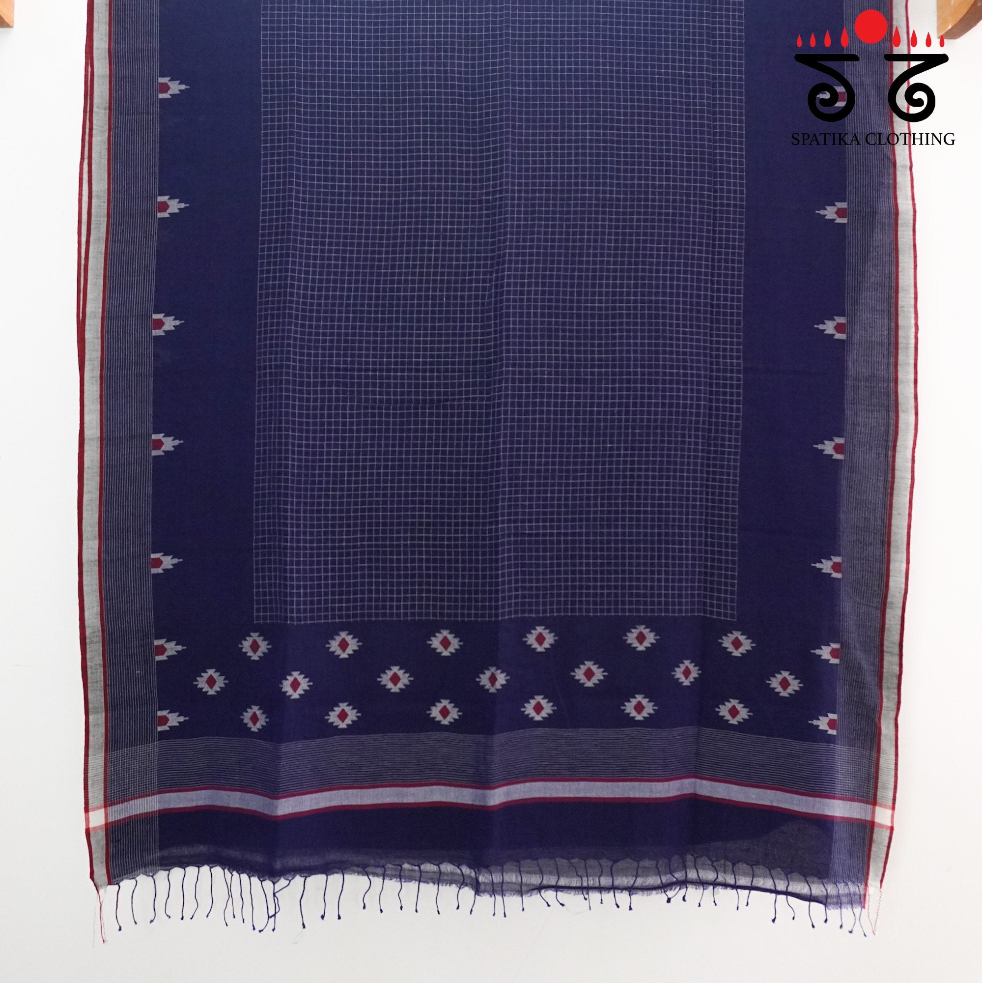 Jamdhani on Blue Bengal Cotton Saree