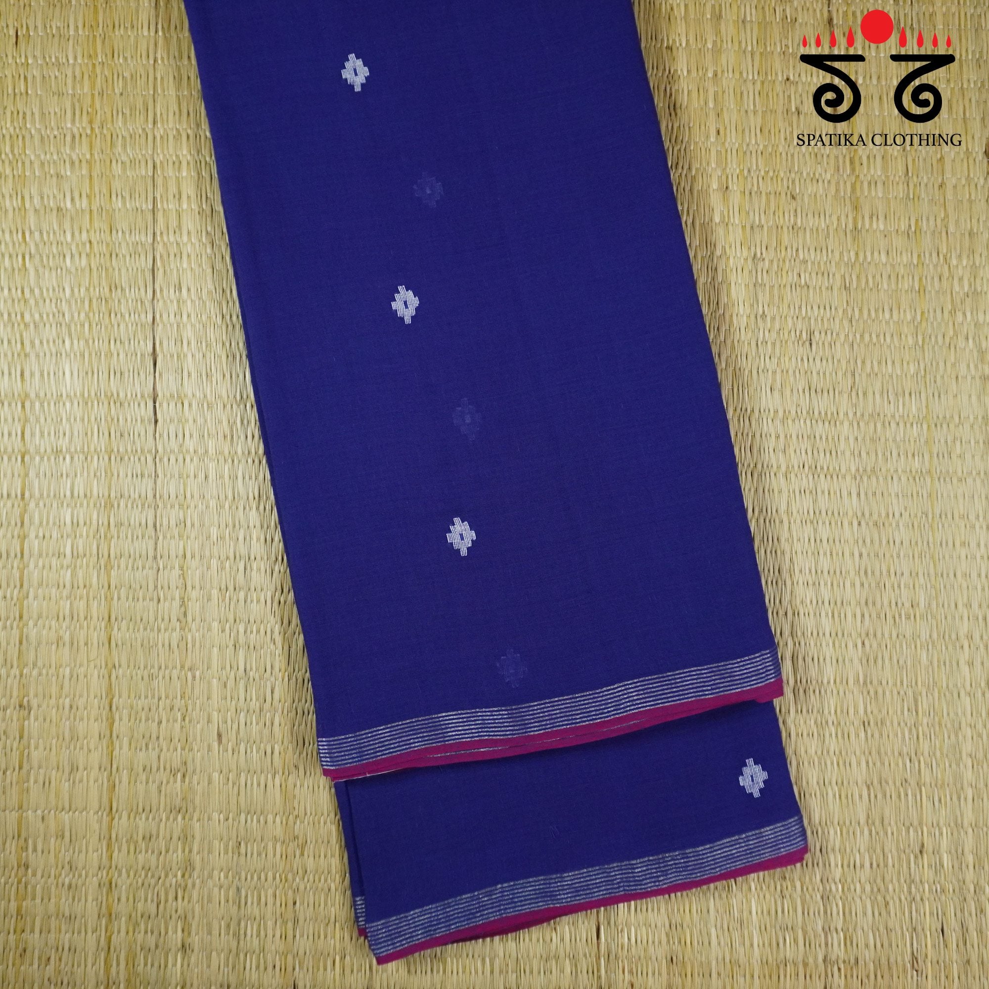 Jamdhani Elephants-Blue Bengal Cotton Saree