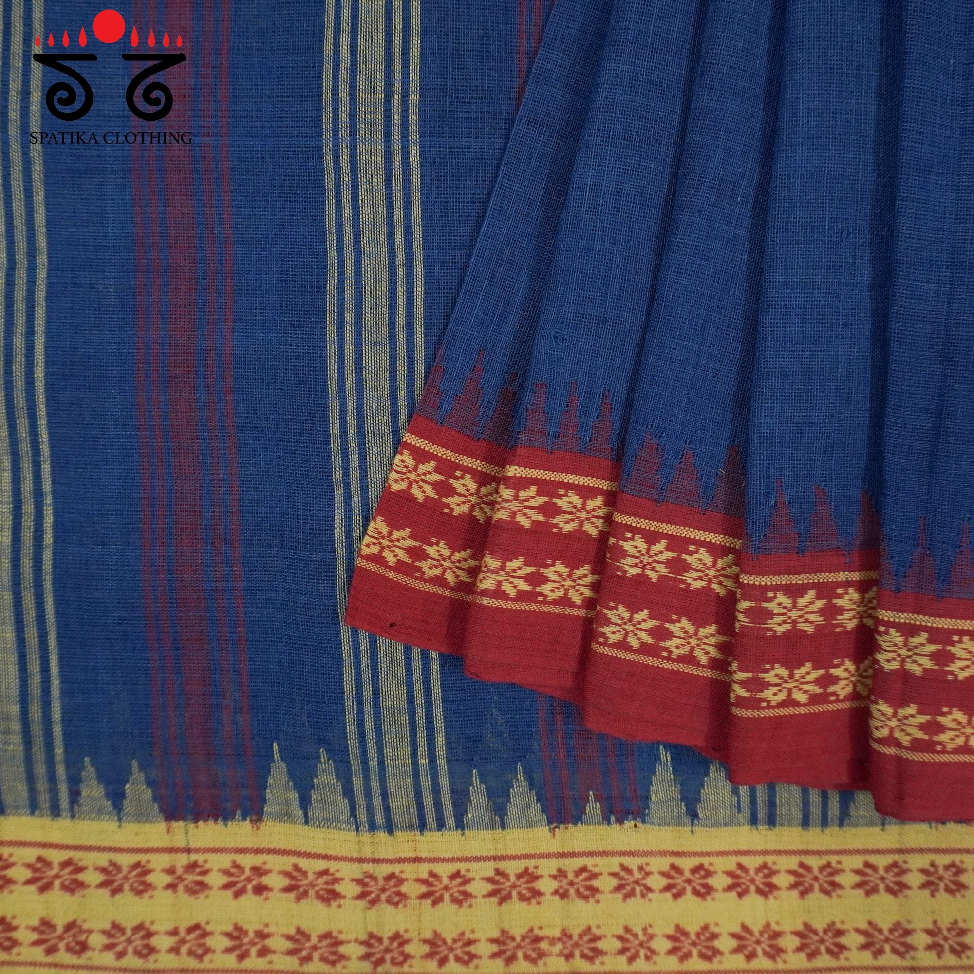 Blue Ponduru Handspun Cotton Saree