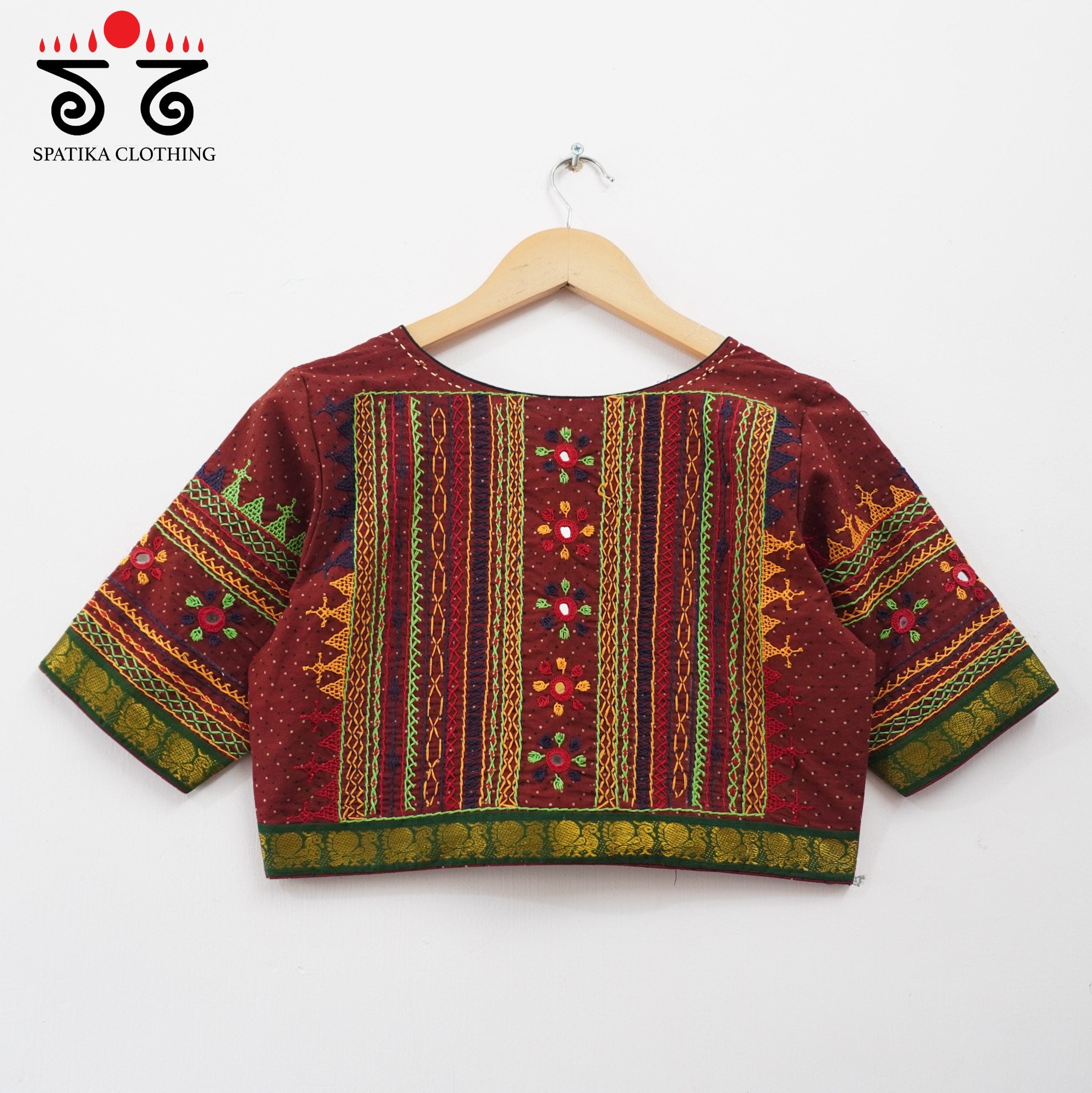 The Lambani Maroon Blouse - on Ajrak