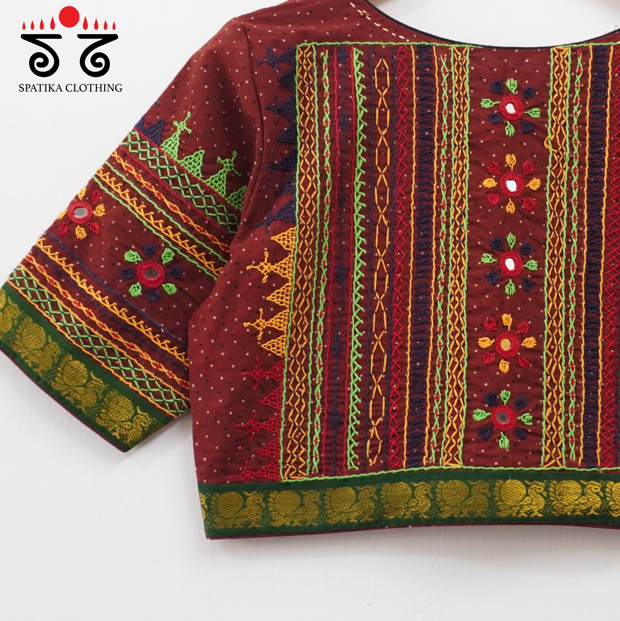 The Lambani Maroon Blouse - on Ajrak