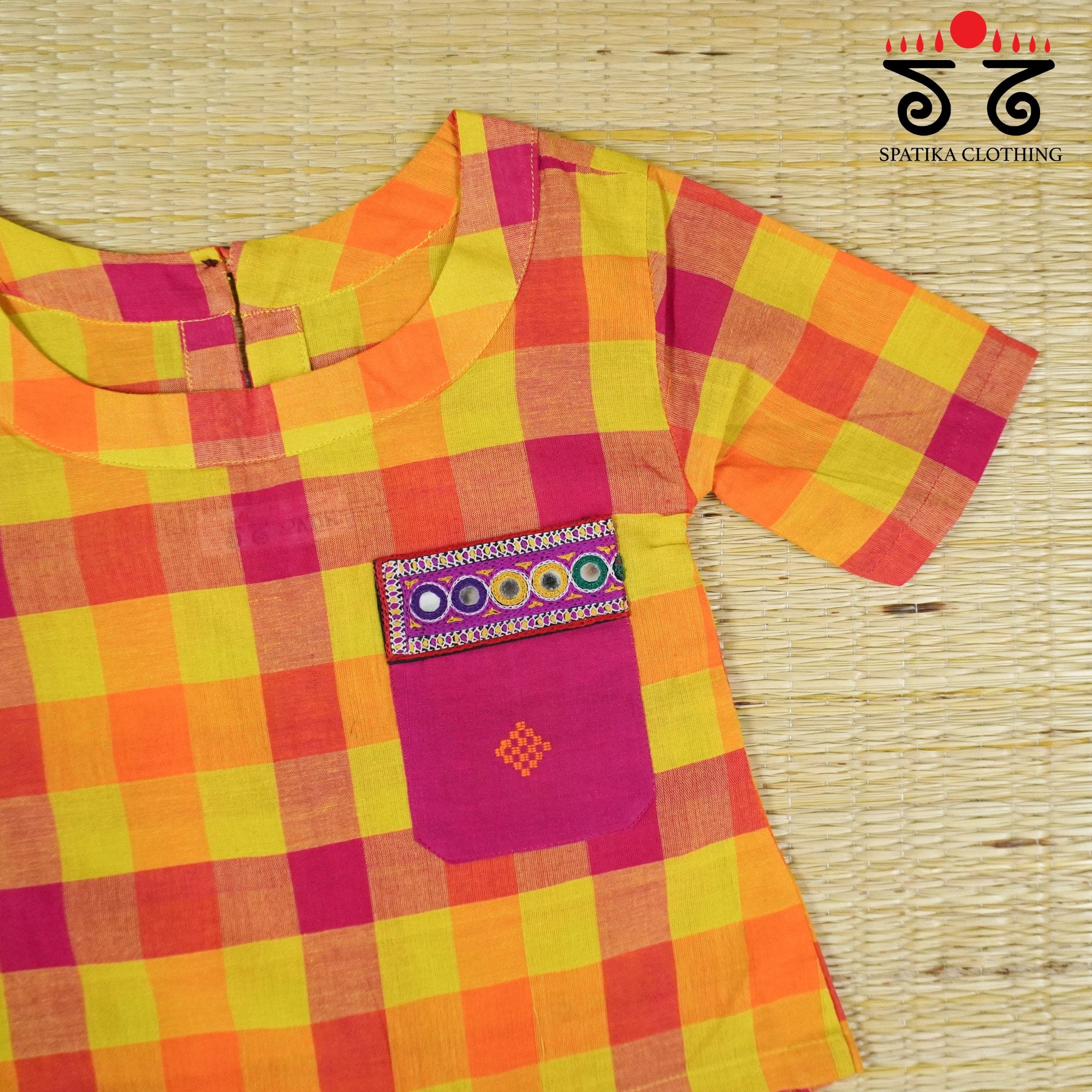 Yellow Multi Handcrafted Top for Little Girls!