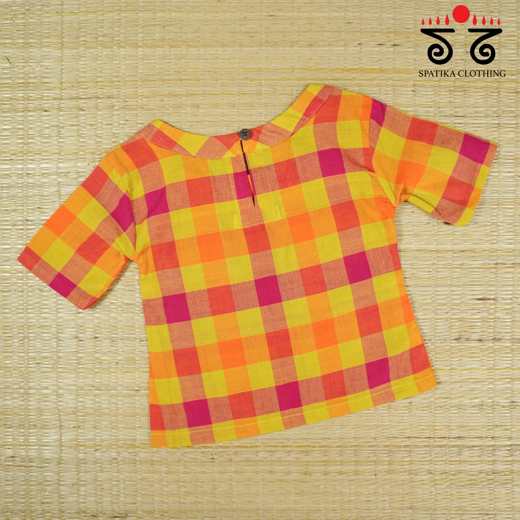 Yellow Multi Handcrafted Top for Little Girls!