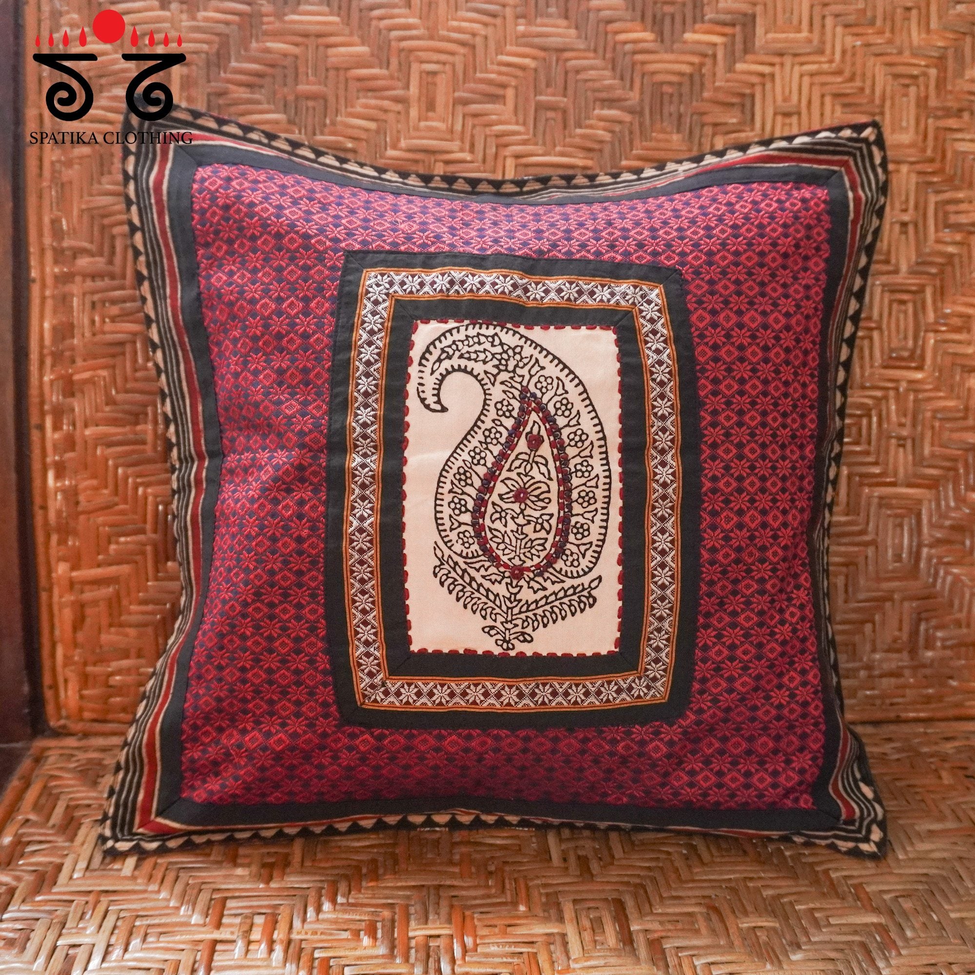 Hand Embroidered Ilkal Cushion Covers