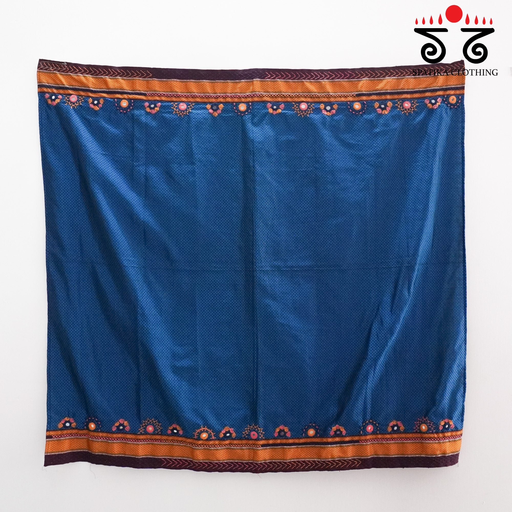 Blue Lambani Khun Hand-embroidered Blouse Fabric