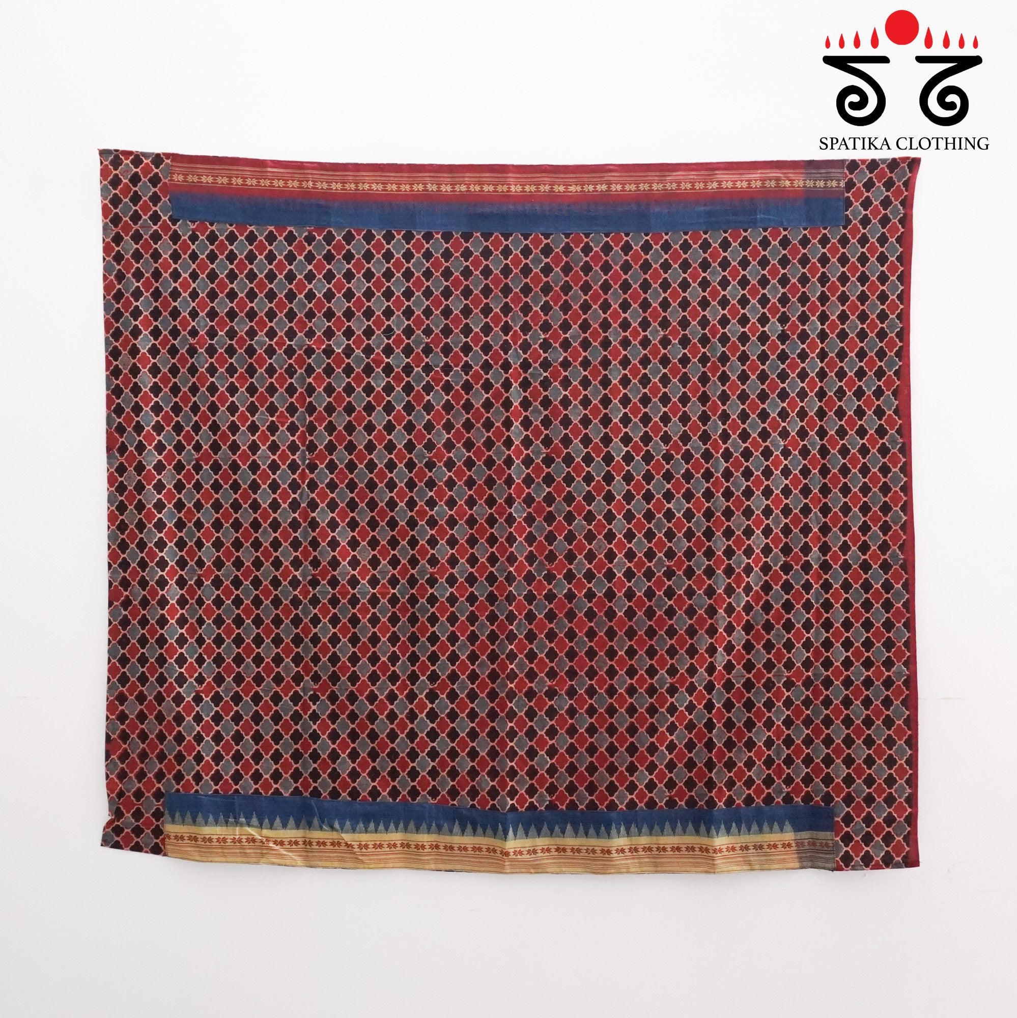 Ponduru Handspun Cotton Saree With Ajrak Blouse