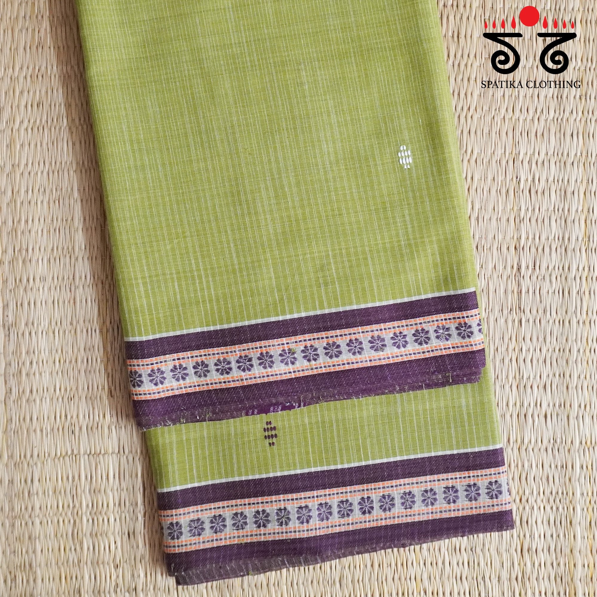 Green Begampur Handwoven Cotton Saree New!