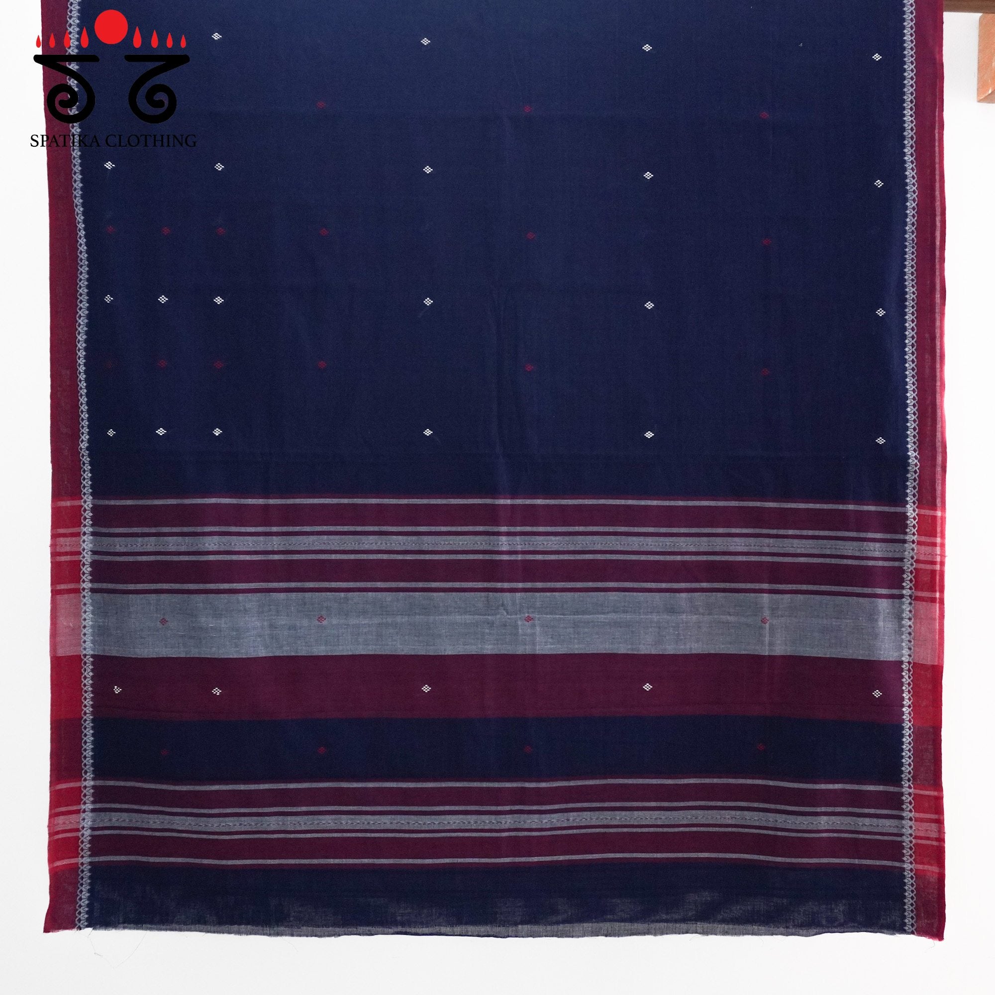 Blue Begampur Handwoven Cotton Saree New!