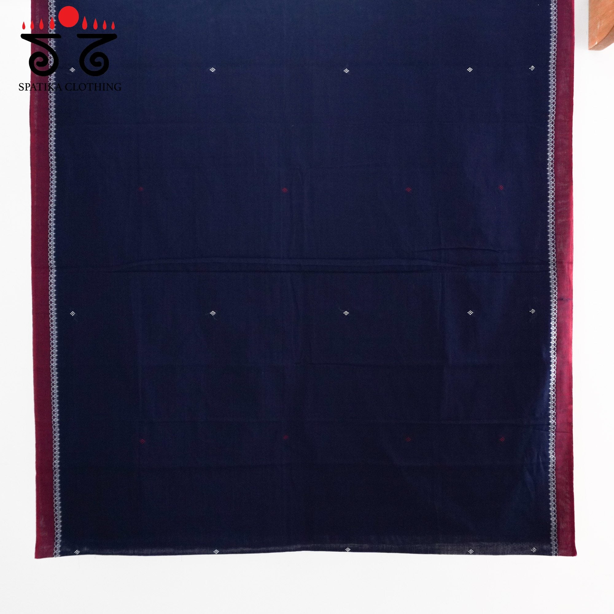 Blue Begampur Handwoven Cotton Saree New!