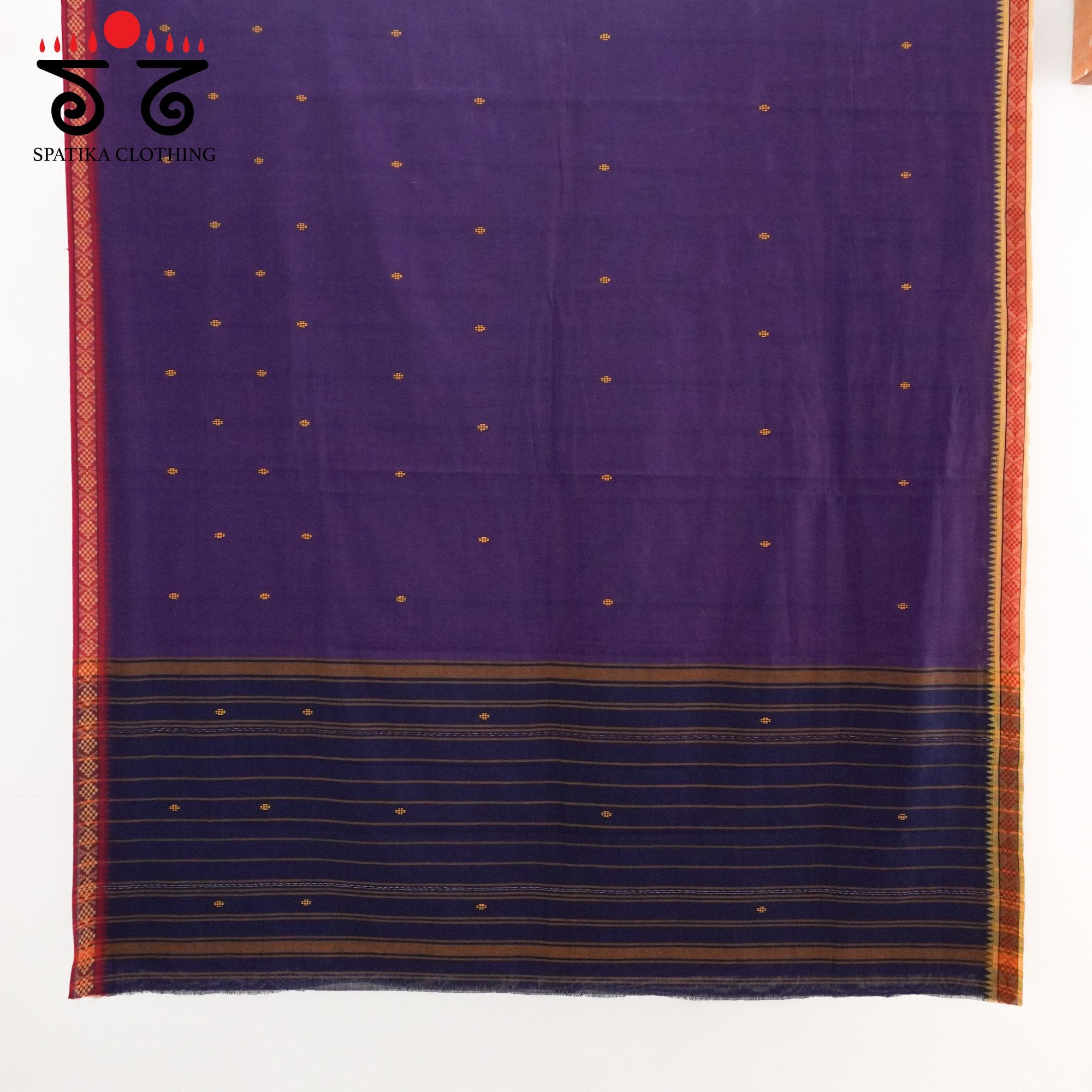 Purple Begampur Handwoven Cotton Saree New!