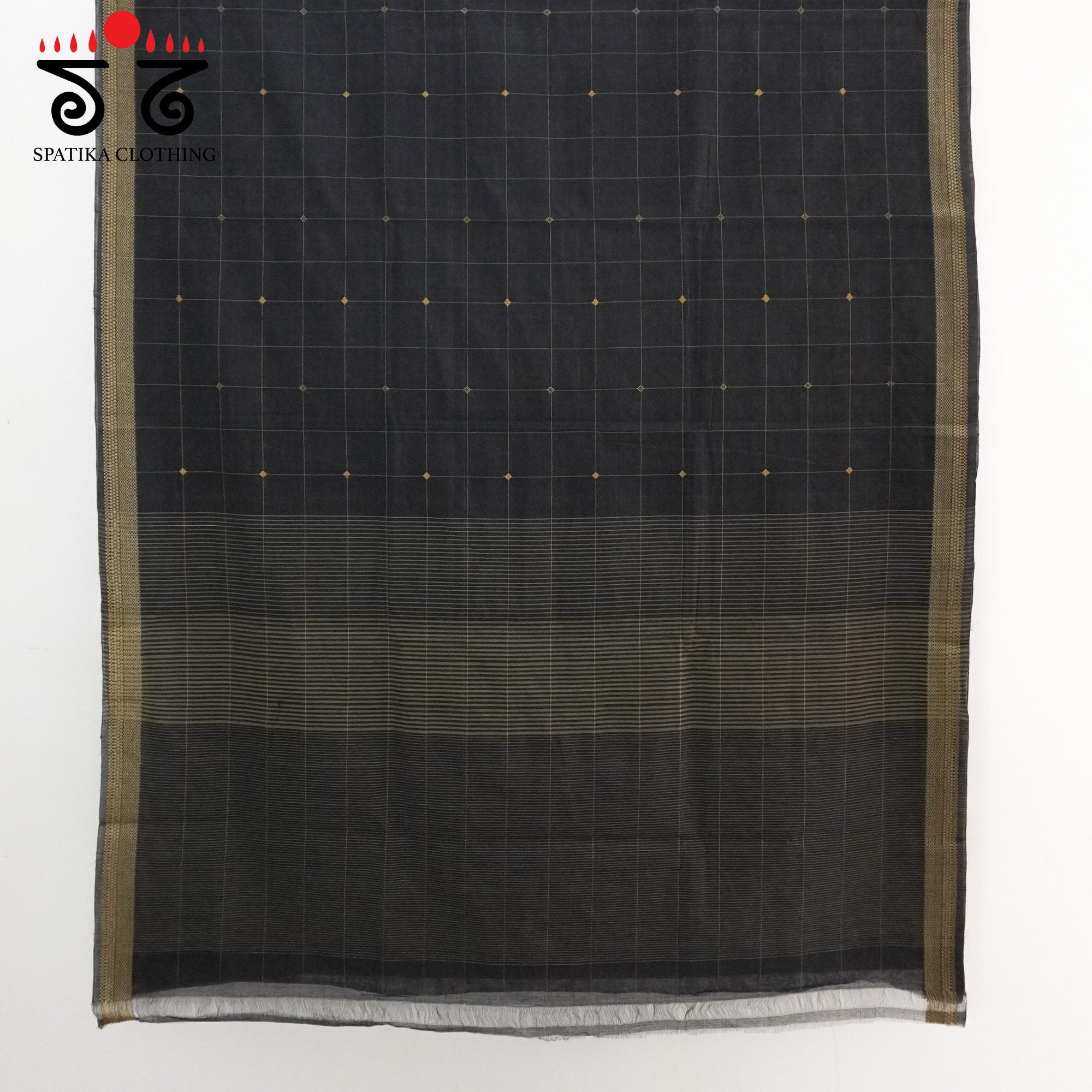 Black Andhra Handwoven Cotton Saree