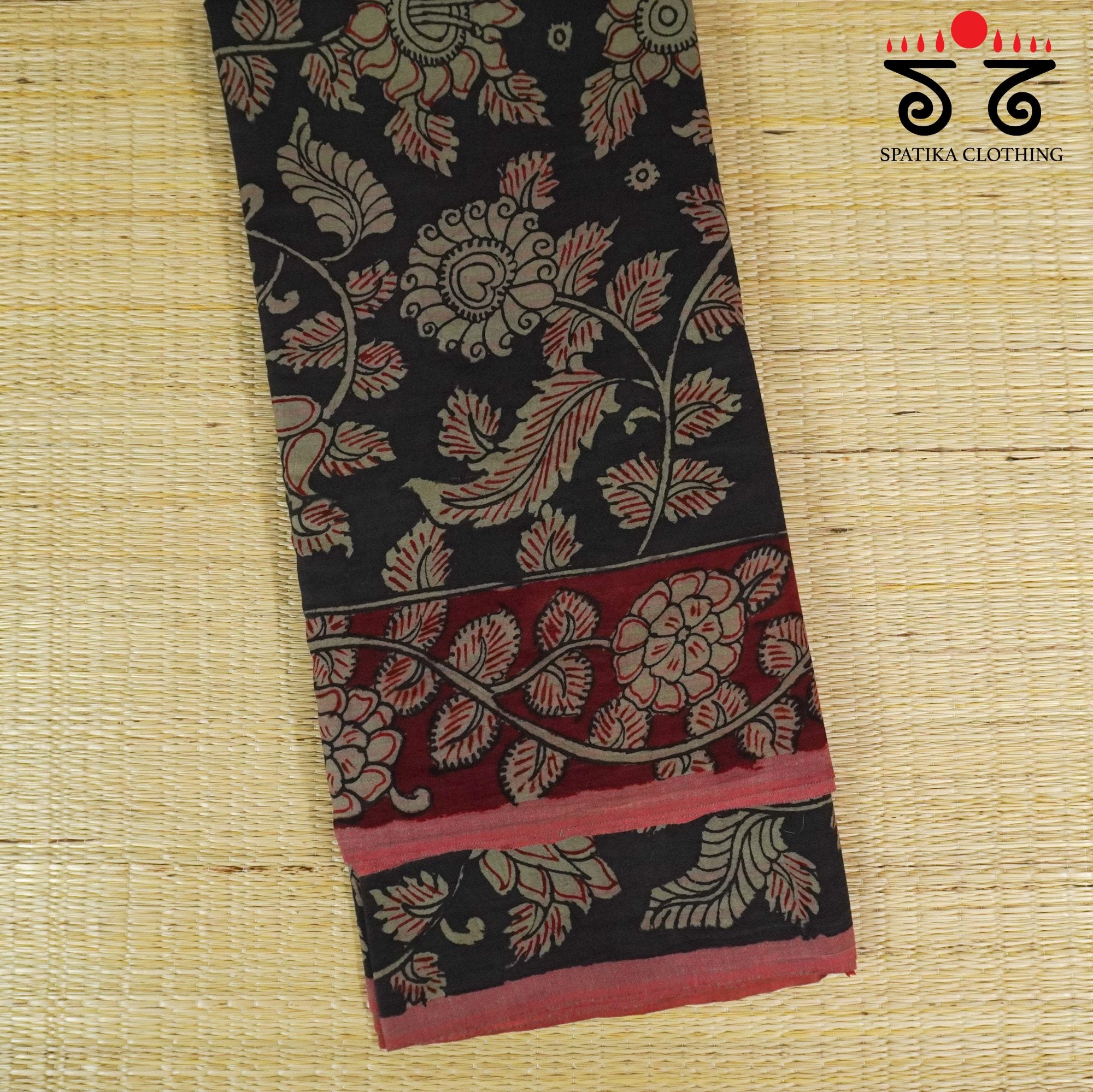 Pen Kalamkari Handspun Cotton Saree