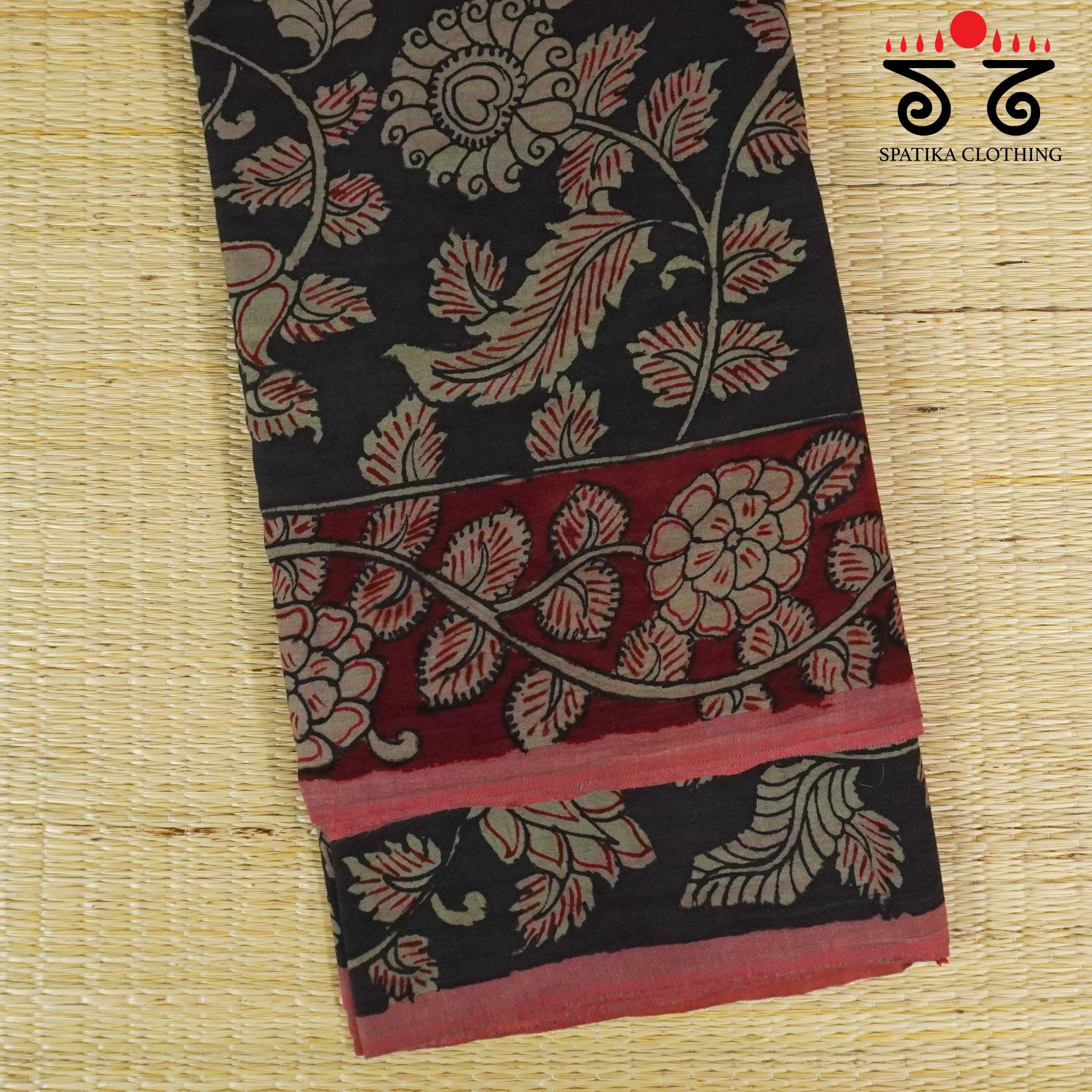 Pen Kalamkari Handspun Cotton Saree