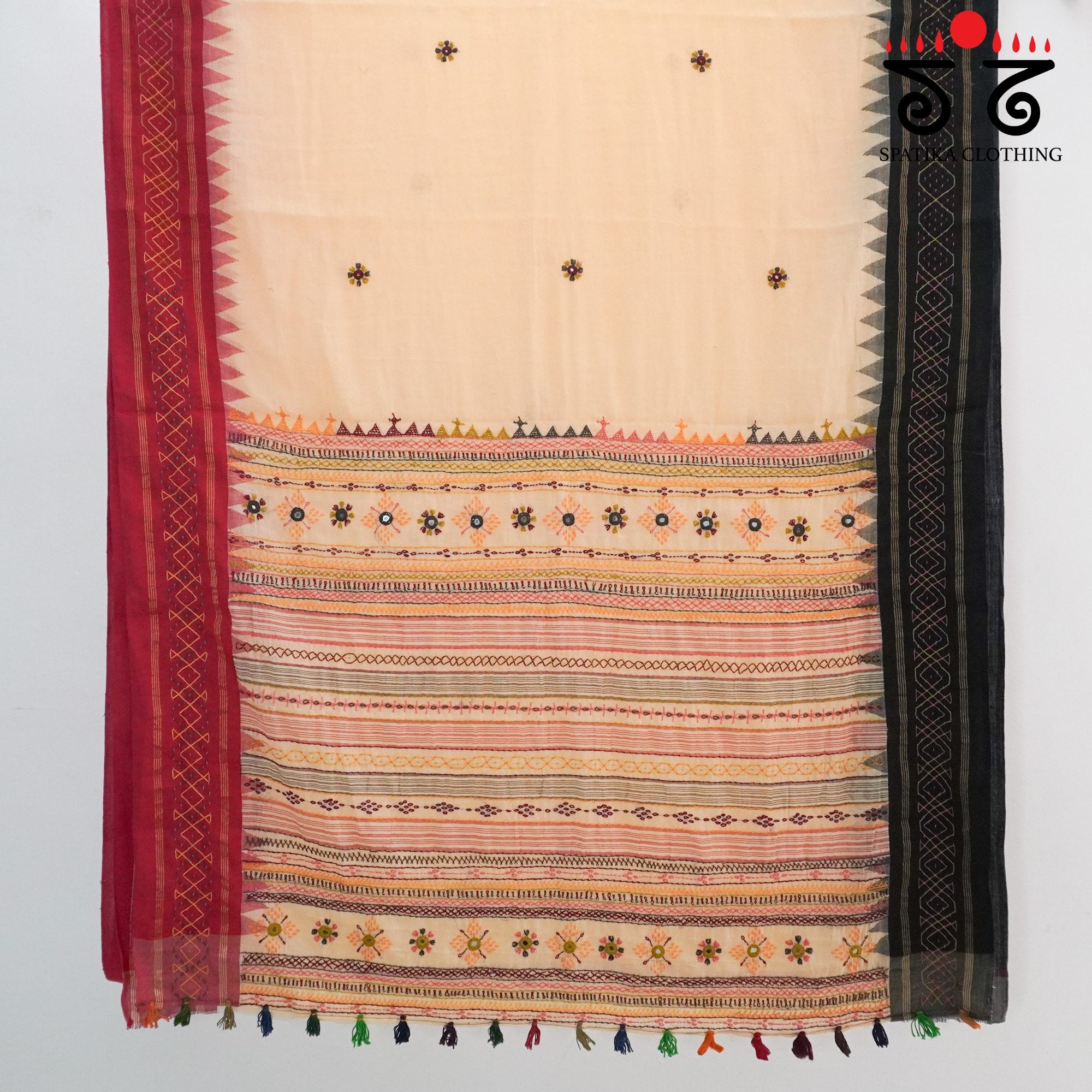 Hand Embroidered Ponduru Cotton Saree