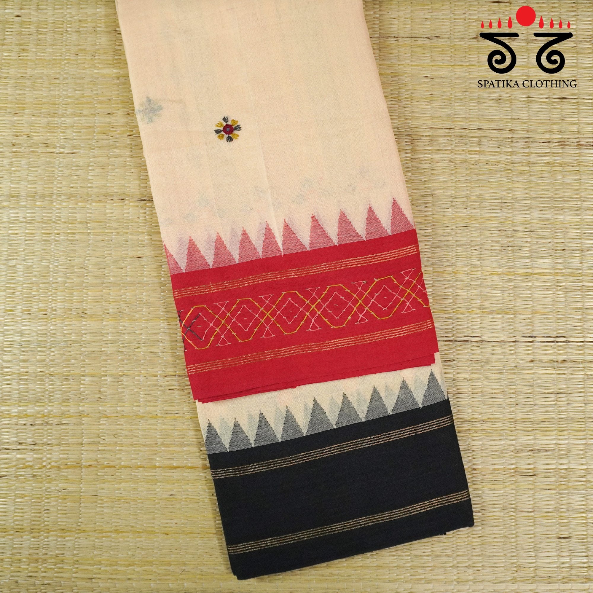 Hand Embroidered Ponduru Cotton Saree