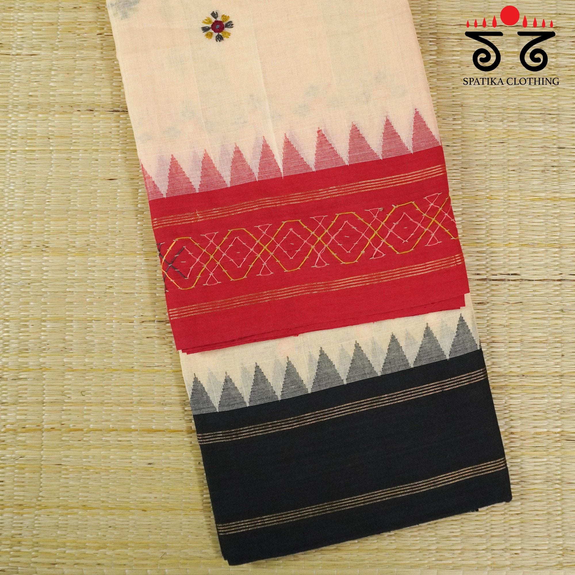 Hand Embroidered Ponduru Cotton Saree